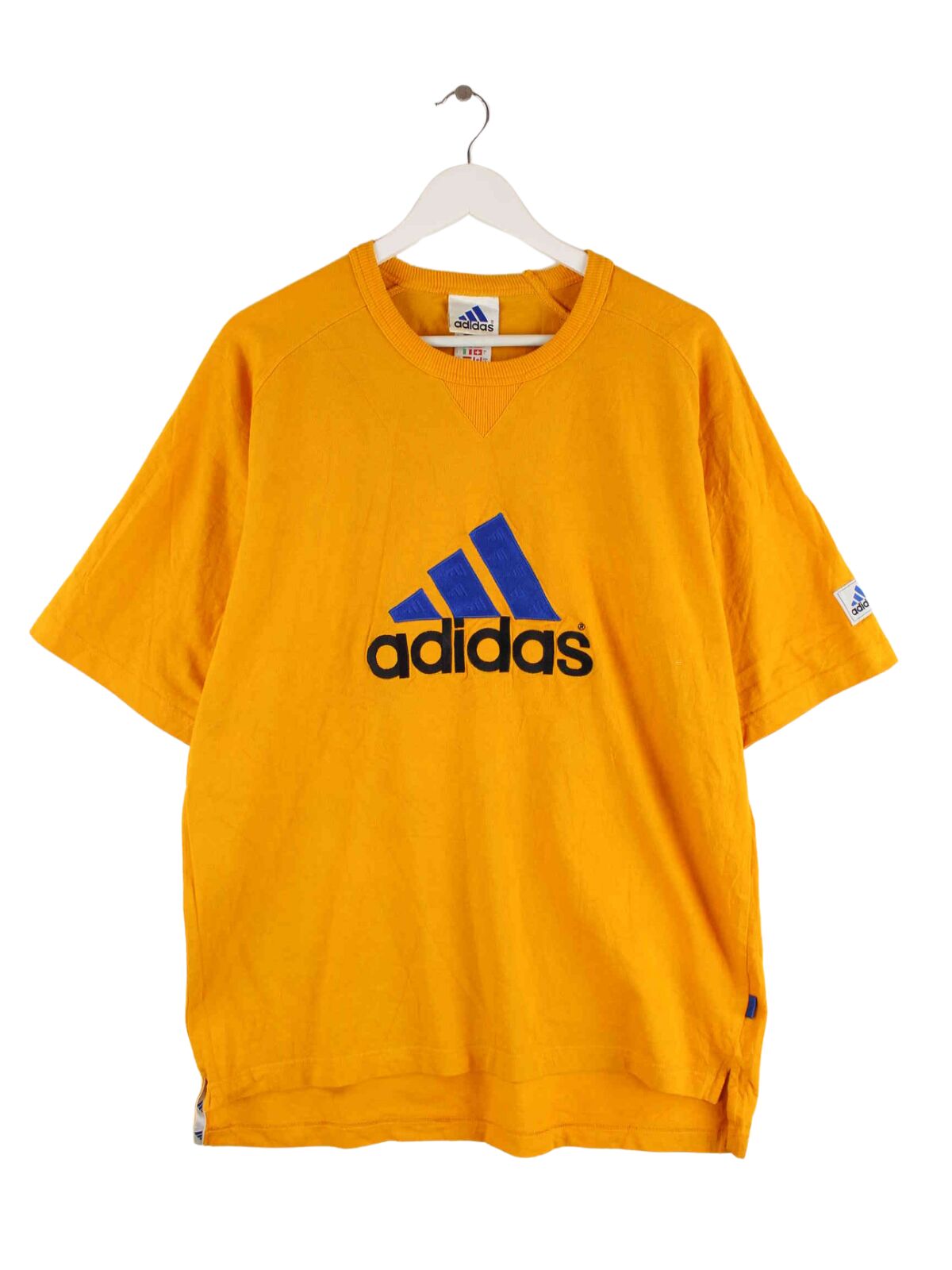 Adidas 90s Vintage Embroidered Performance T-Shirt Gelb XL (front image)