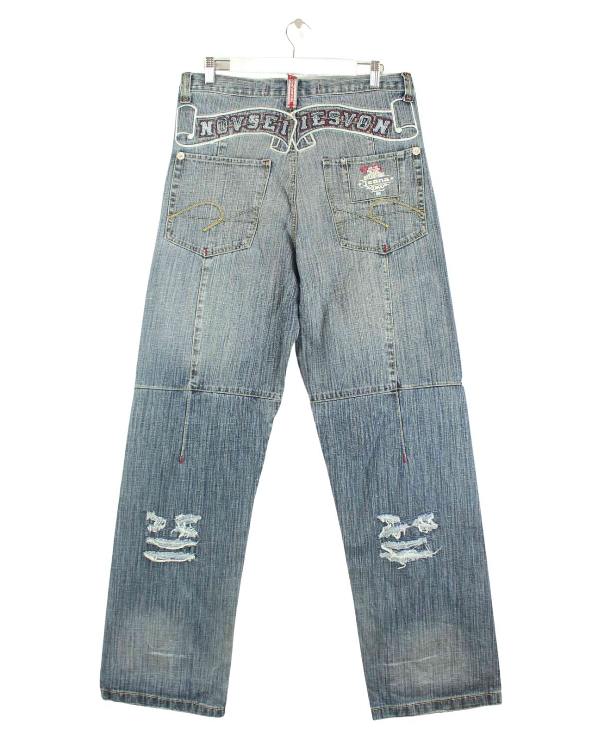 Vintage y2k Embroidered Carpenter Jeans Blau W32 L40 (back image)