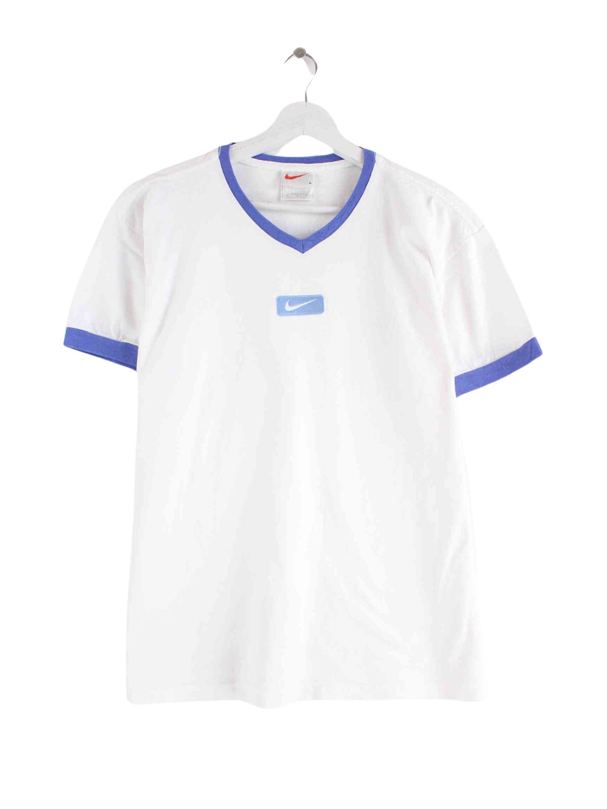 Nike Damen 90s Vintage Swoosh T-Shirt Weiß M (front image)