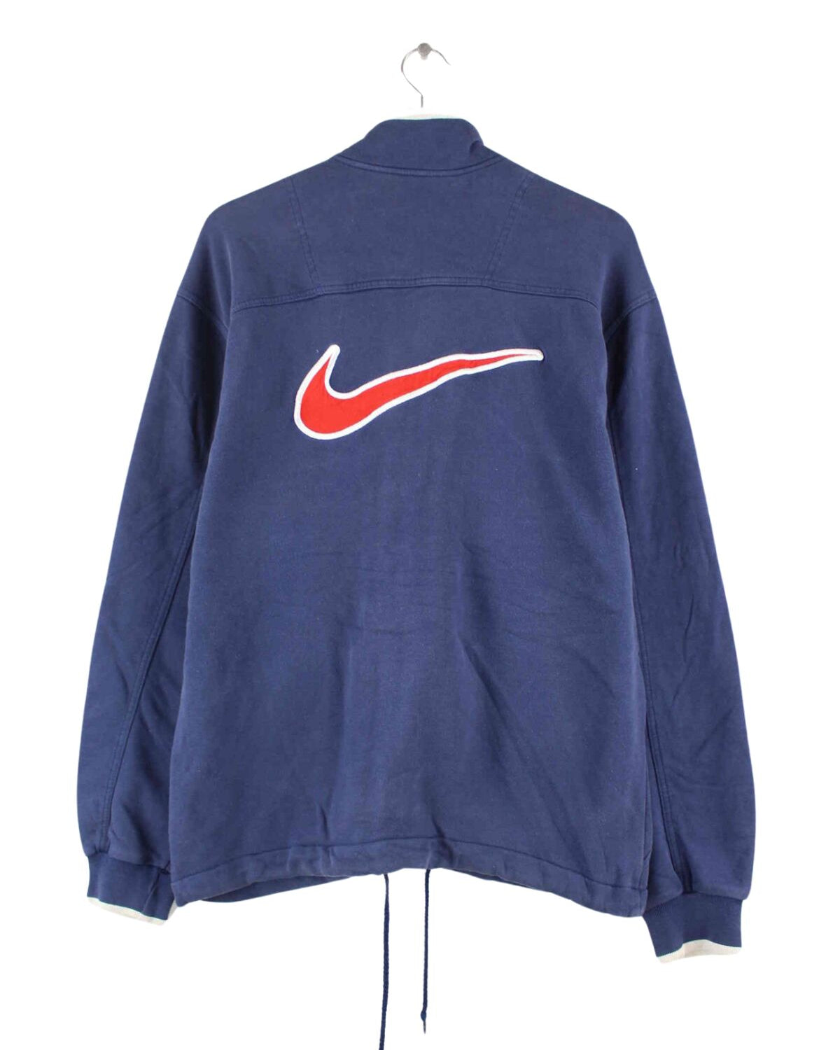 Nike 90s Vintage Big Swoosh Embroidered Sweatjacke Blau S (back image)