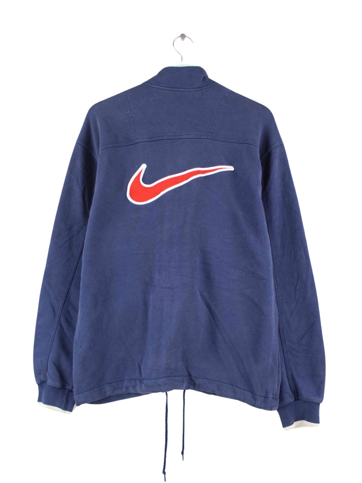 Nike 90s Vintage Big Swoosh Embroidered Sweatjacke Blau S (back image)