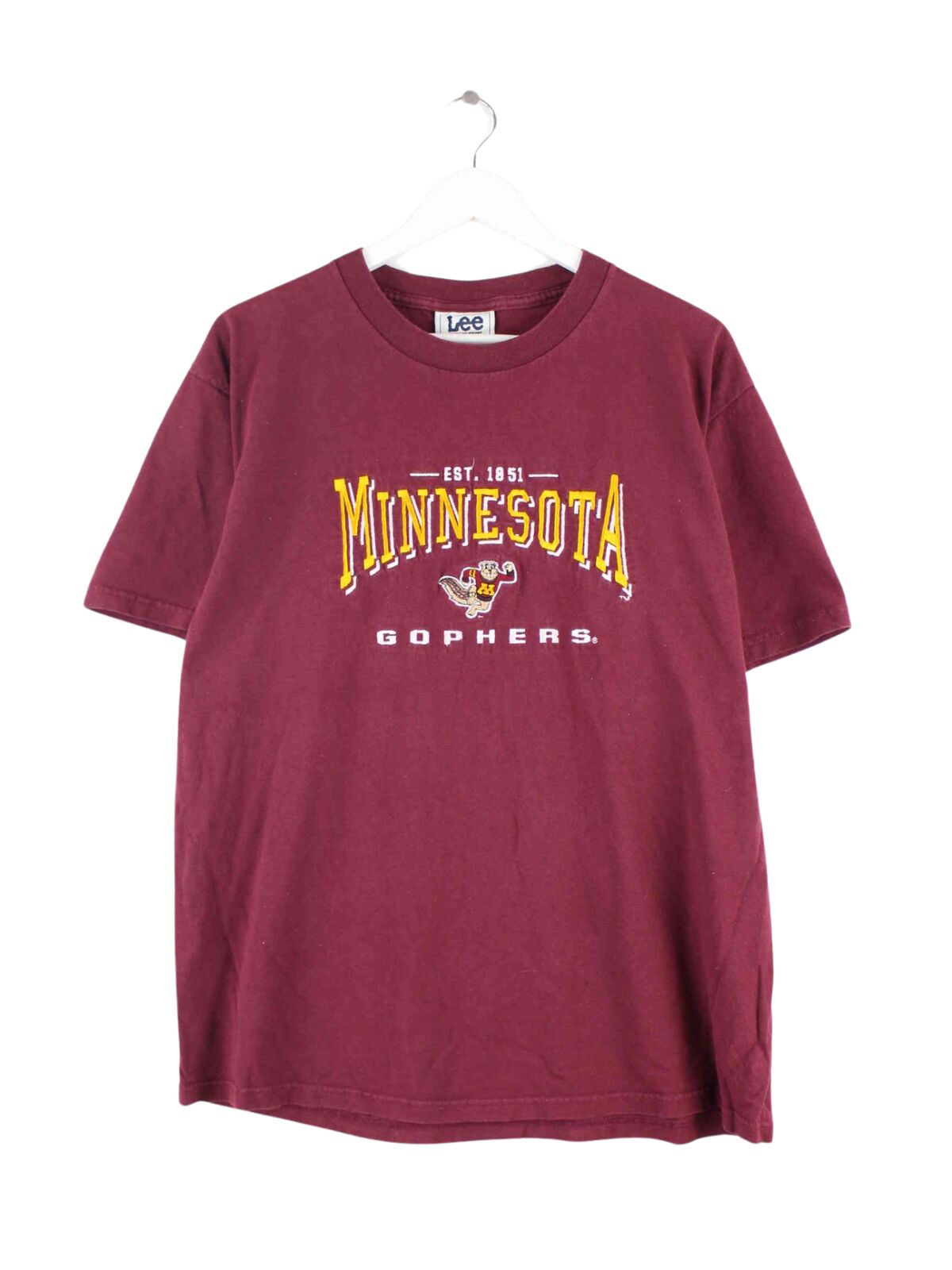 Lee 00s Minnesota Gophers Embroidered T-Shirt Rot L (front image)