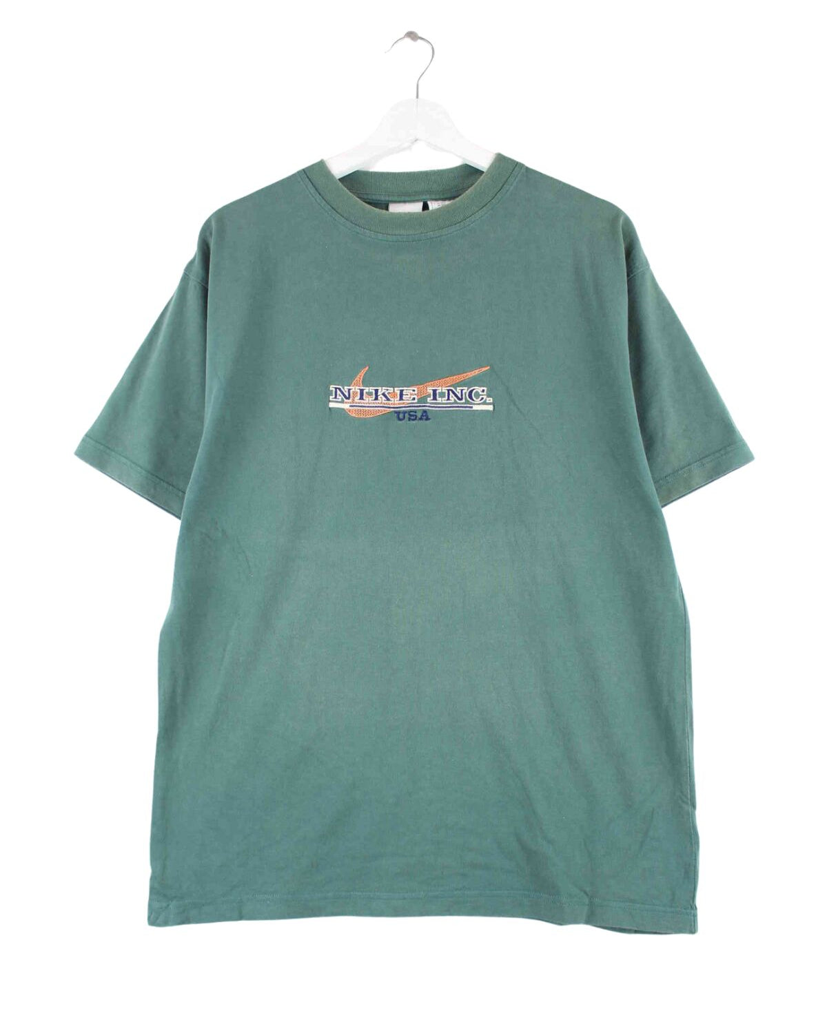 Nike 90s Vintage Embroidered Swoosh T-Shirt Grün M (front image)