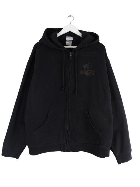 Disney 00s Mickey Print Zip Hoodie Schwarz XL