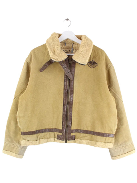 Pepe Jeans Damen 90s Vintage Sherpa Piloten Jacke Braun XL