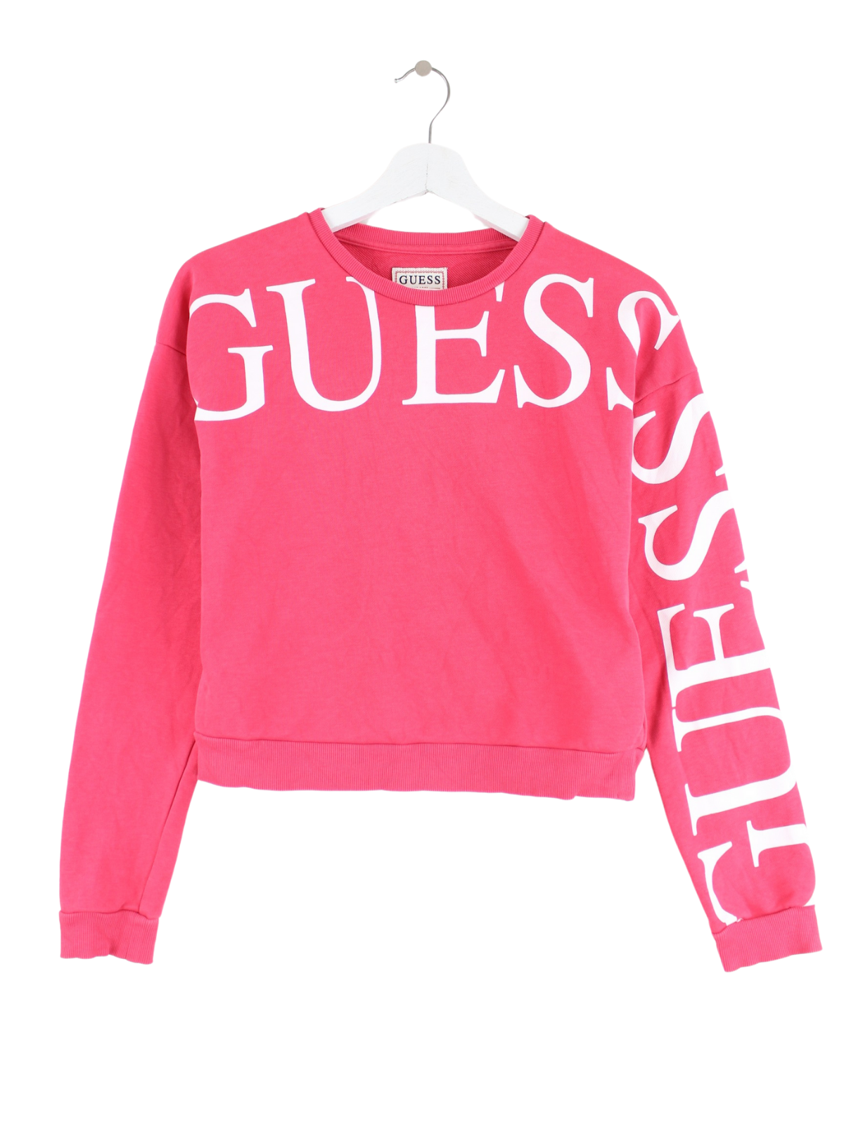Guess Women s Print Crop Sweater Pink S