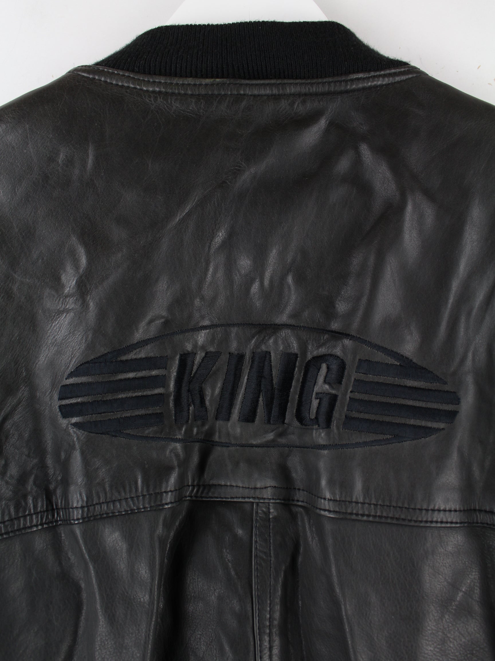 Puma King 90s Vintage Bomber Leder Jacke Schwarz XXL – Peeces