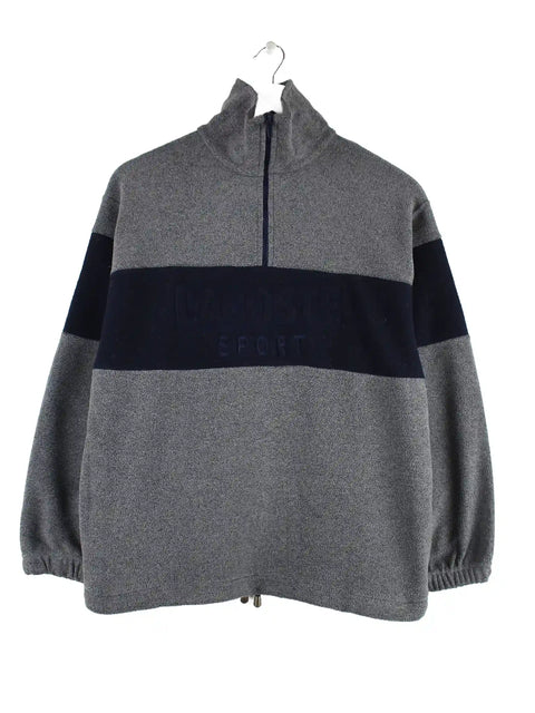 Lacoste 90s Vintage Half Zip Fleece Jacke Grau S