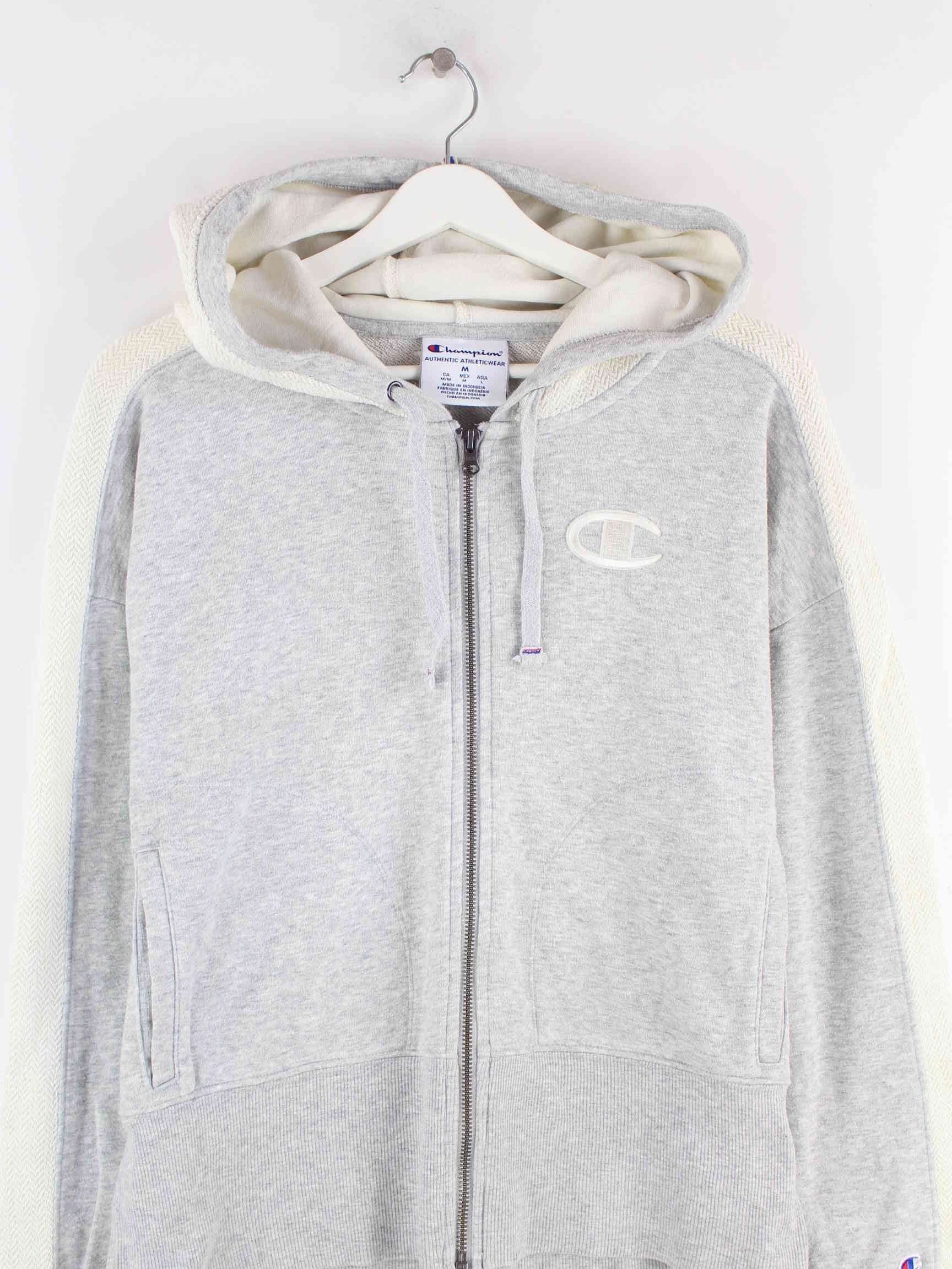 Champion Damen Embroidered Zip Hoodie Grau M (detail image 1)