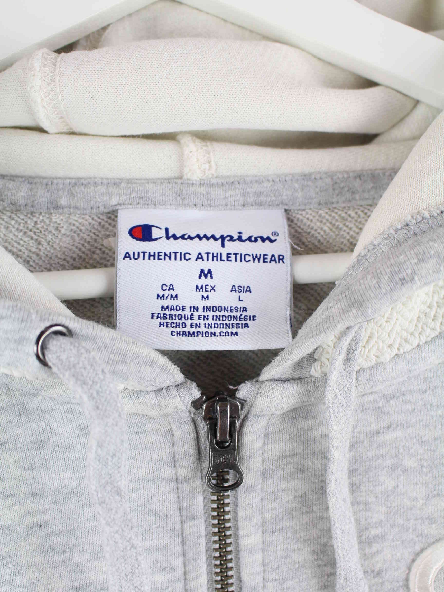 Champion Damen Embroidered Zip Hoodie Grau M (detail image 2)