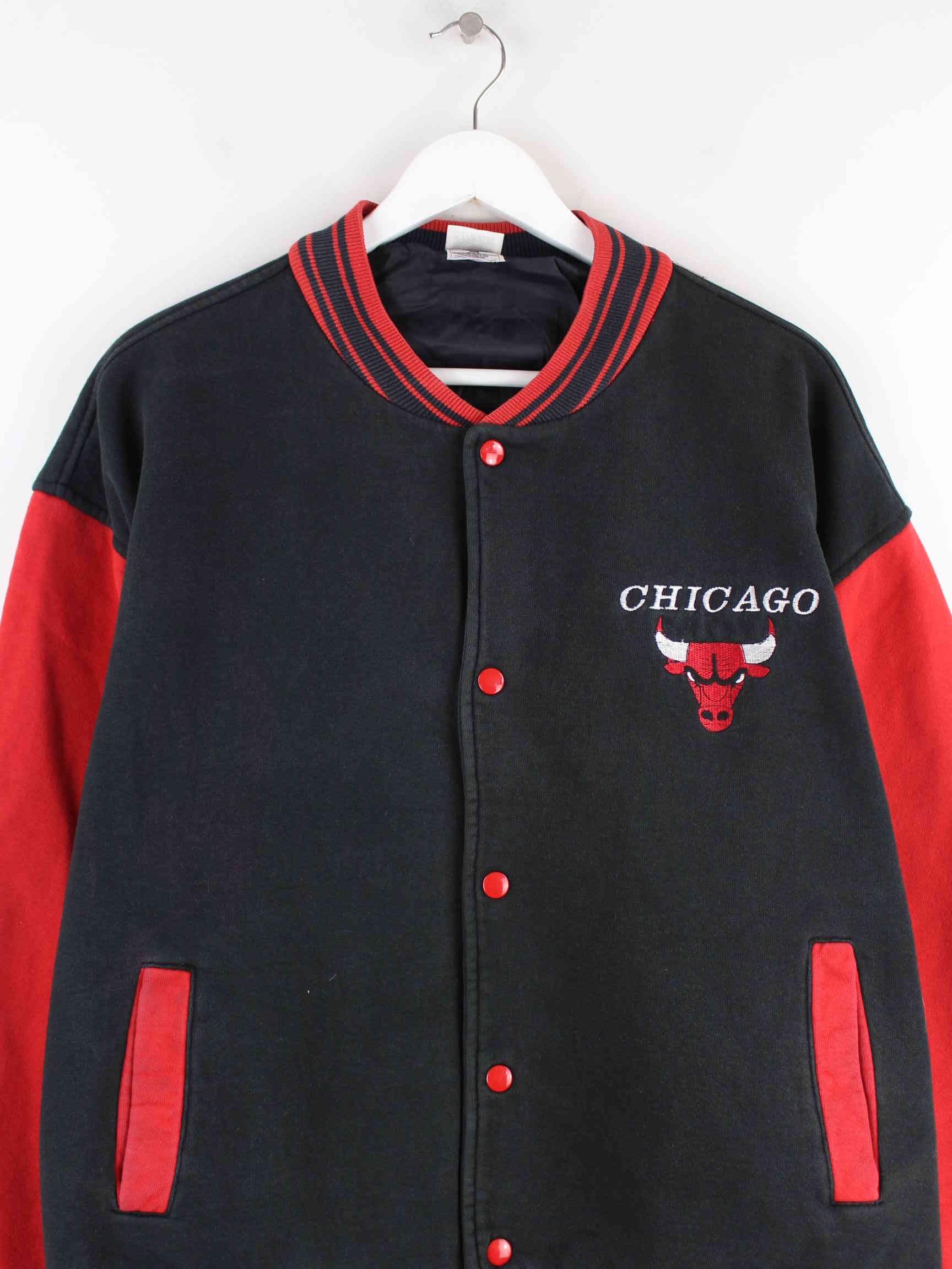 Fruit of the Loom 90s Vintage Chicago Bulls Embroidered Jacke Schwarz XL (detail image 1)