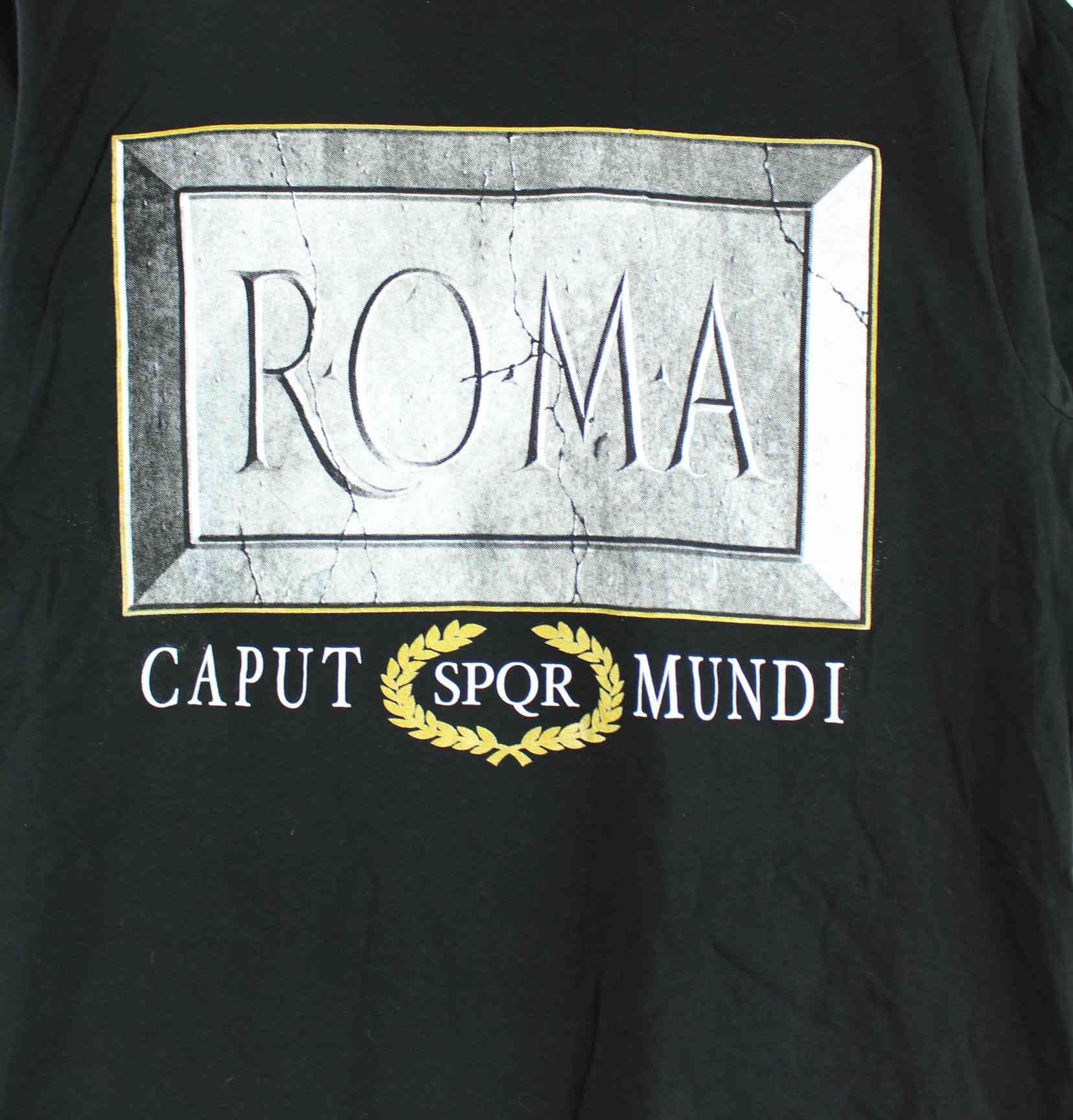Vintage Roma Caput Mundi Print T-Shirt Schwarz S (detail image 1)