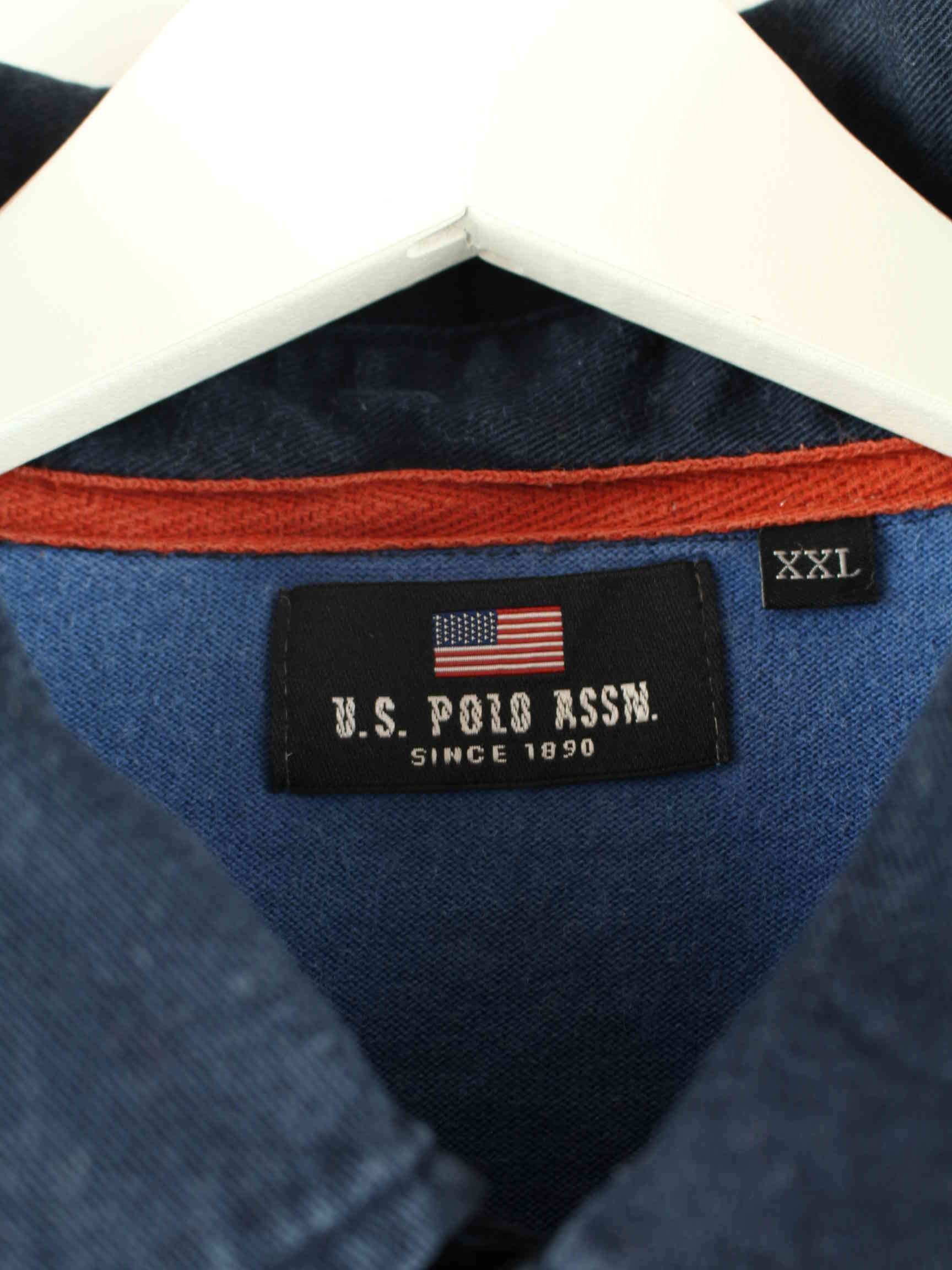 U.S. Polo ASSN. Striped Langarm Polo Blau XXL (detail image 2)