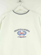 Vintage 90s Table Tennis Embroidered Sweater Weiß L (detail image 1)