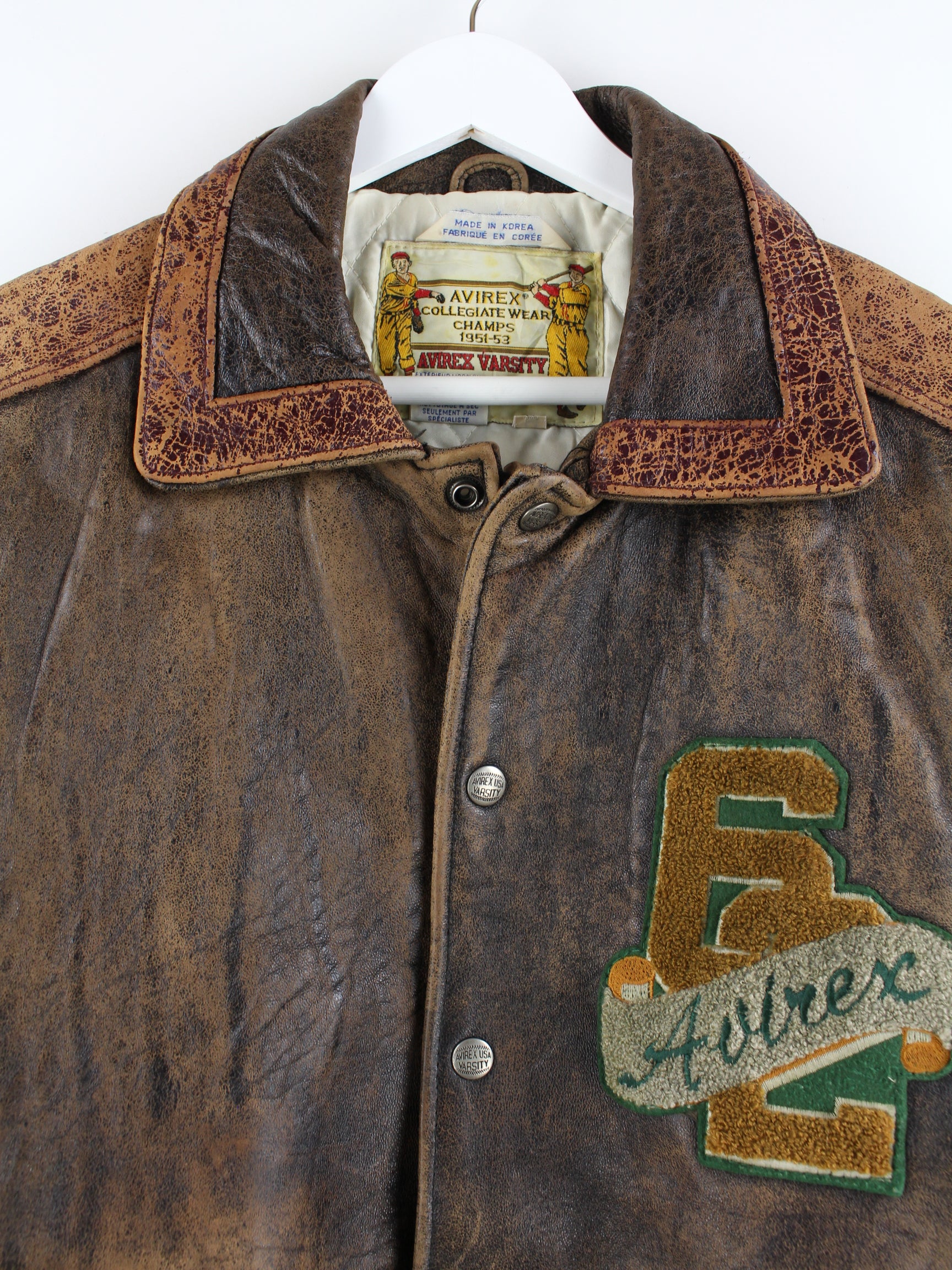 Avirex 90s Leather Jacket Brown M – Peeces