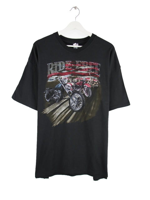 Delta Ride Free Motorcycle Print T-Shirt Schwarz XXL