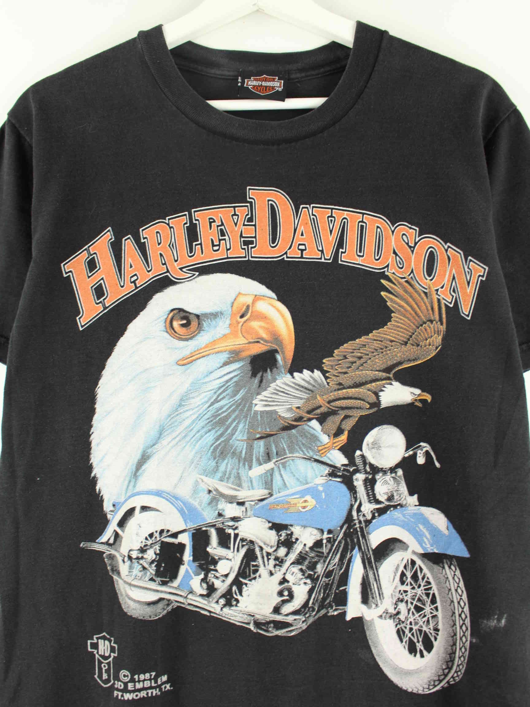 Harley Davidson 90s Vintage Print T-Shirt Schwarz L (detail image 1)