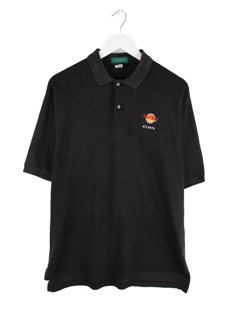 Hard Rock Cafe 00s Atlanta Polo Schwarz L