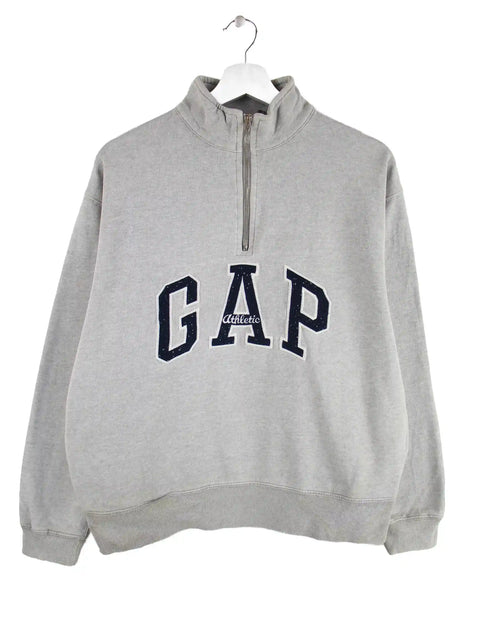 GAP 00s Big Logo Half Zip Sweater Grau XS