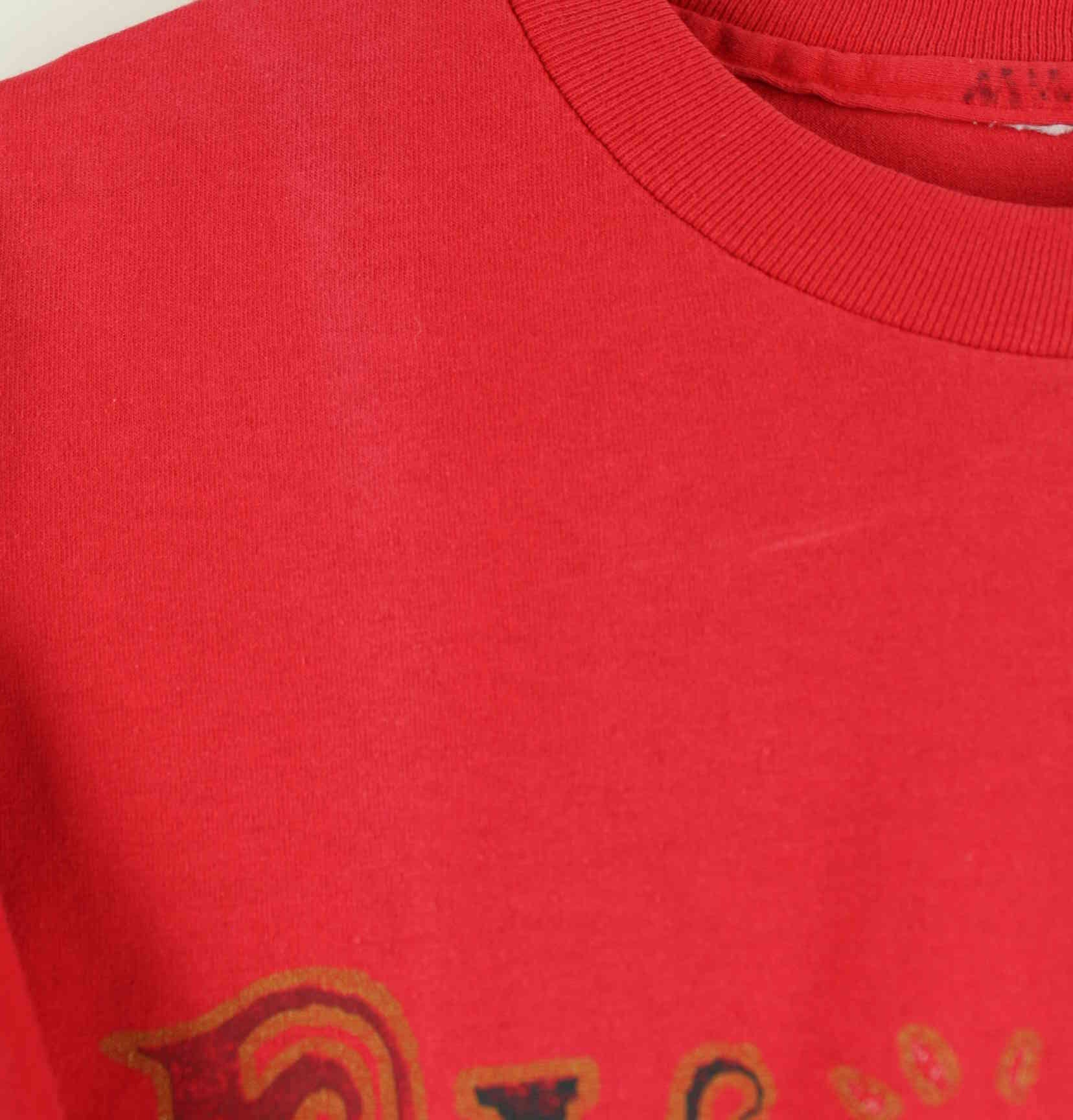 Vintage 90s Puerto Rico Print Single Stich T-Shirt Rot S (detail image 3)