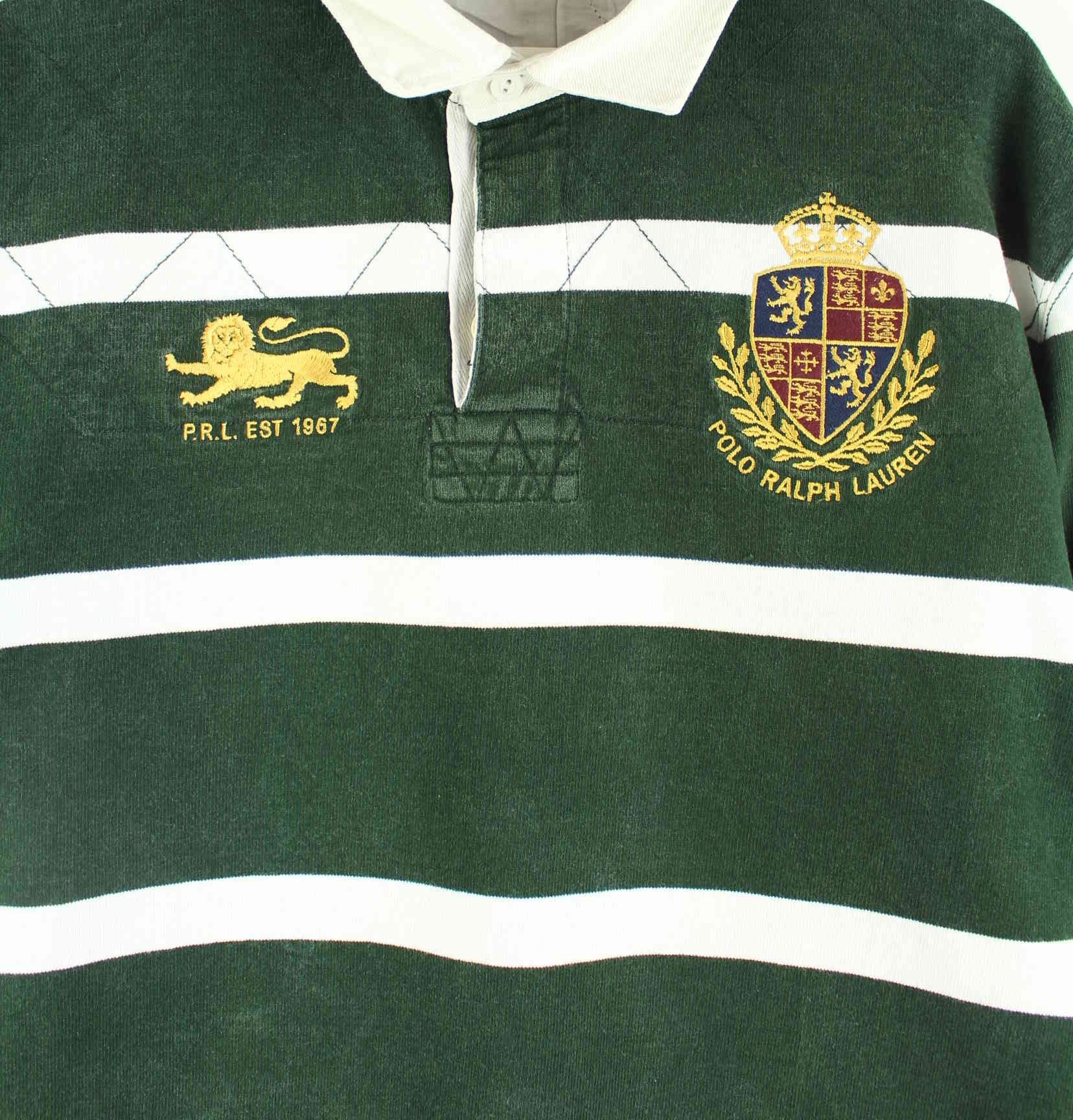 Ralph Lauren 90s Vintage Embroidered Rugby Polo Grün XL (detail image 1)