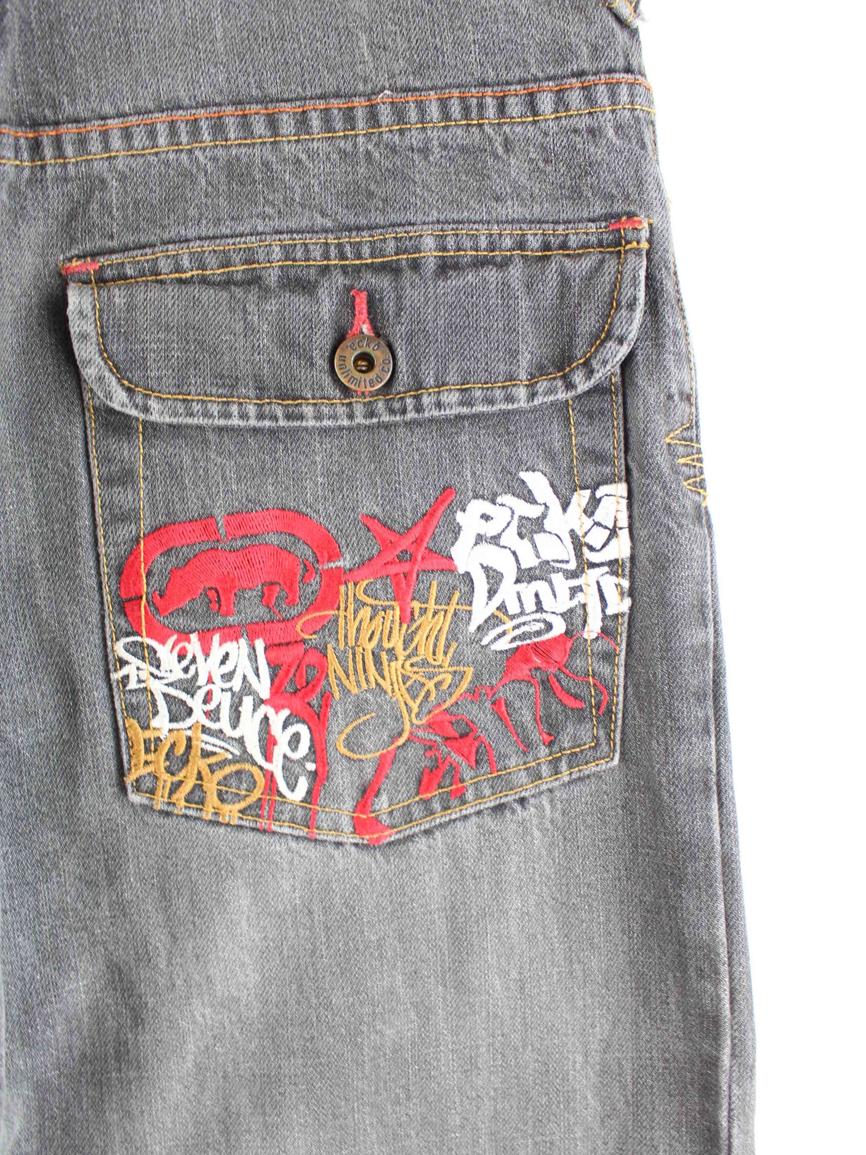 Ecko y2k Embroidered Jeans Grau W28 L30 (detail image 3)