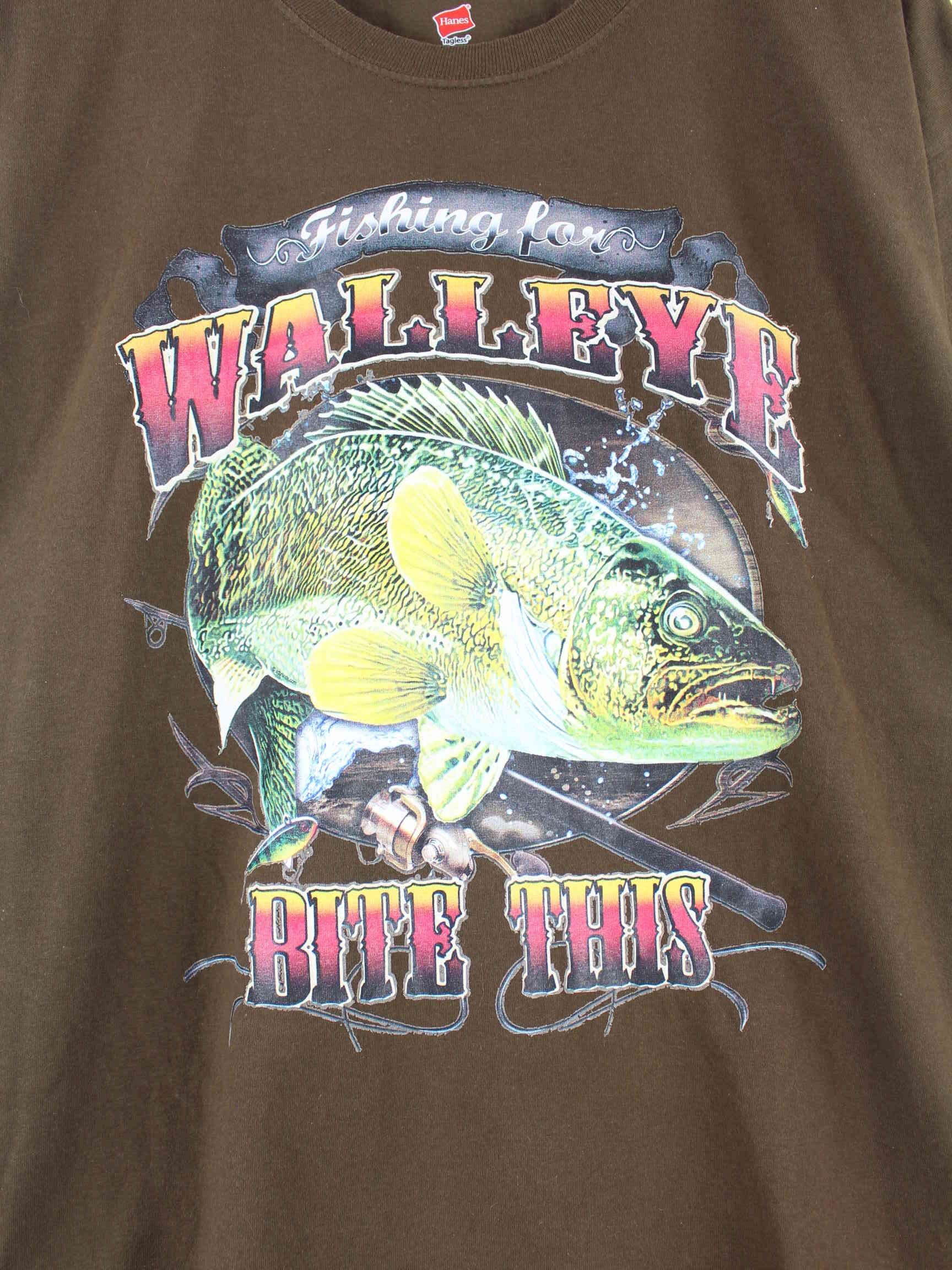 Hanes Walleye Fishing Print T-Shirt Braun XL (detail image 1)