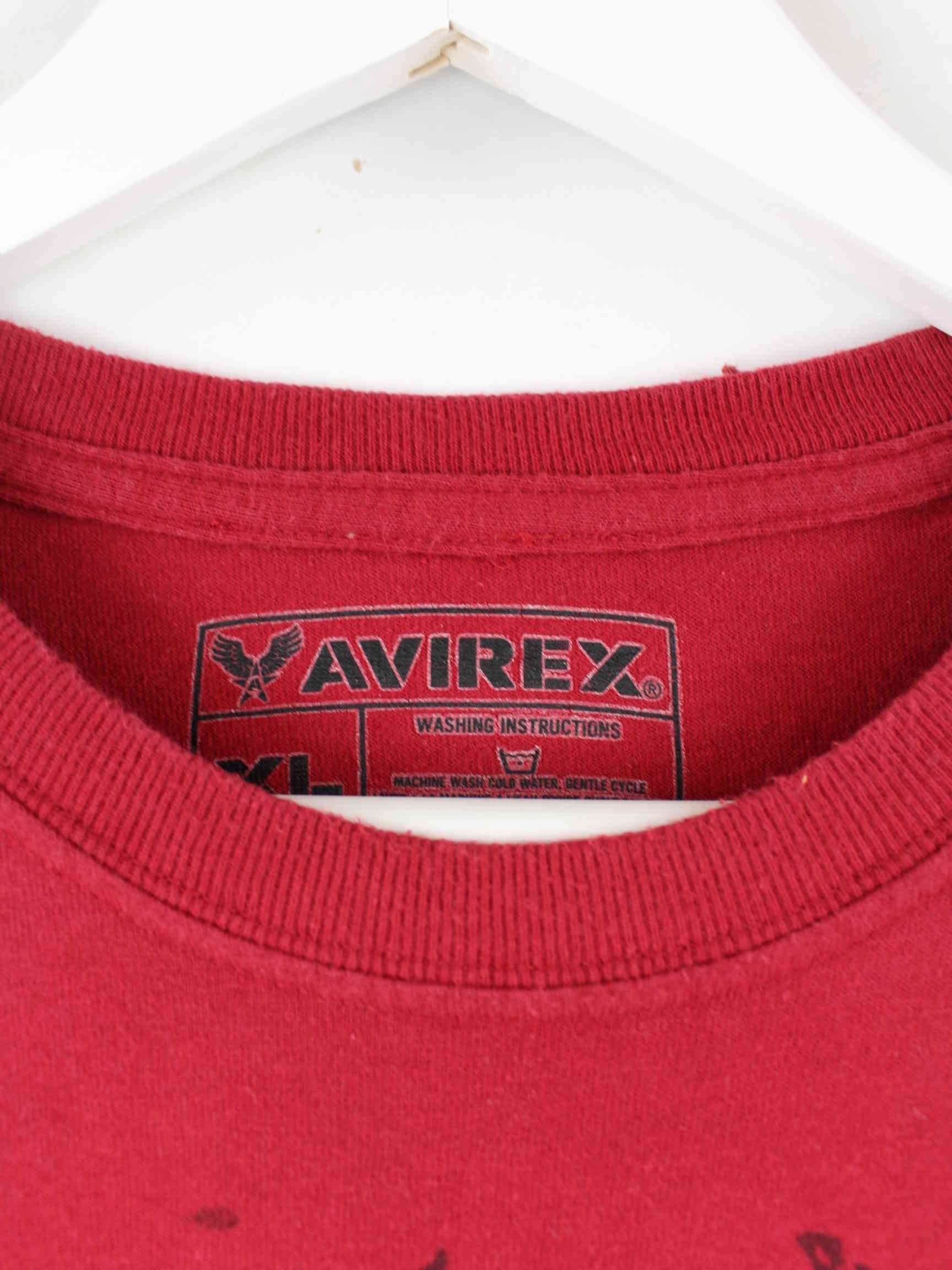 Avirex y2k Print T-Shirt Rot XL (detail image 2)