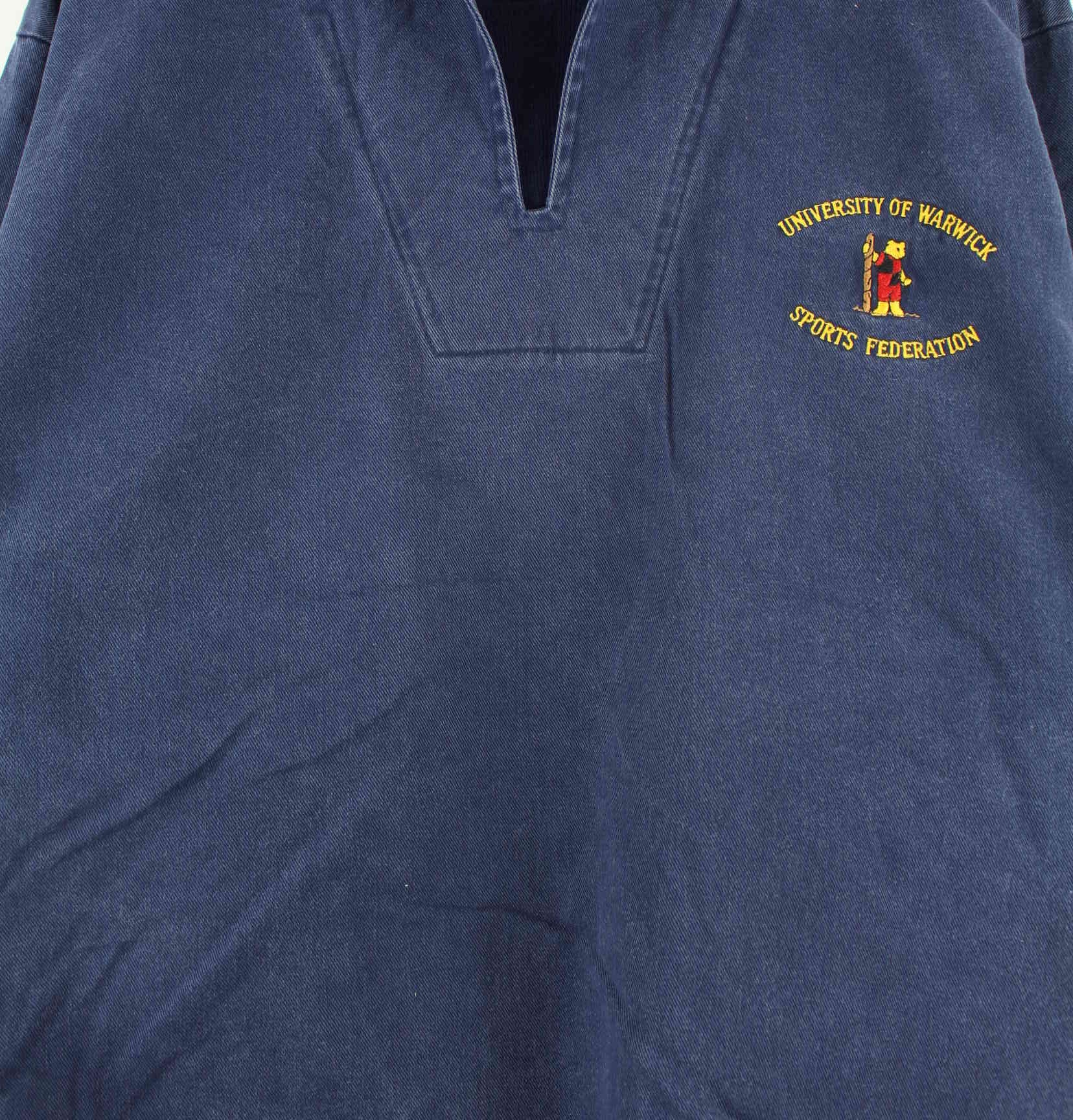 Vintage 90s University Warwick Embroidered Jacke Blau L (detail image 1)