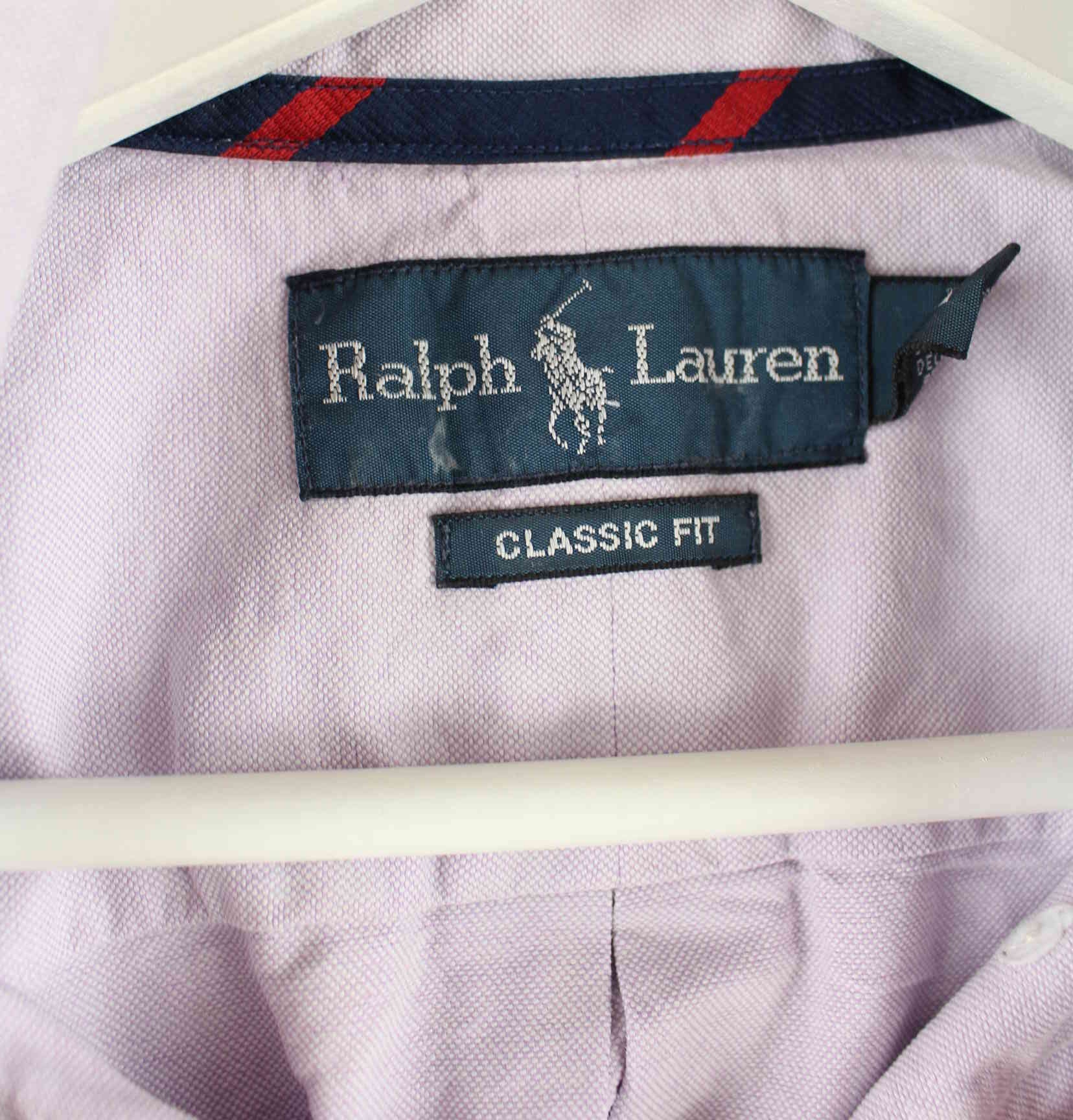 Ralph Lauren 90s Vintage Classic Fit Hemd Lila L (detail image 2)