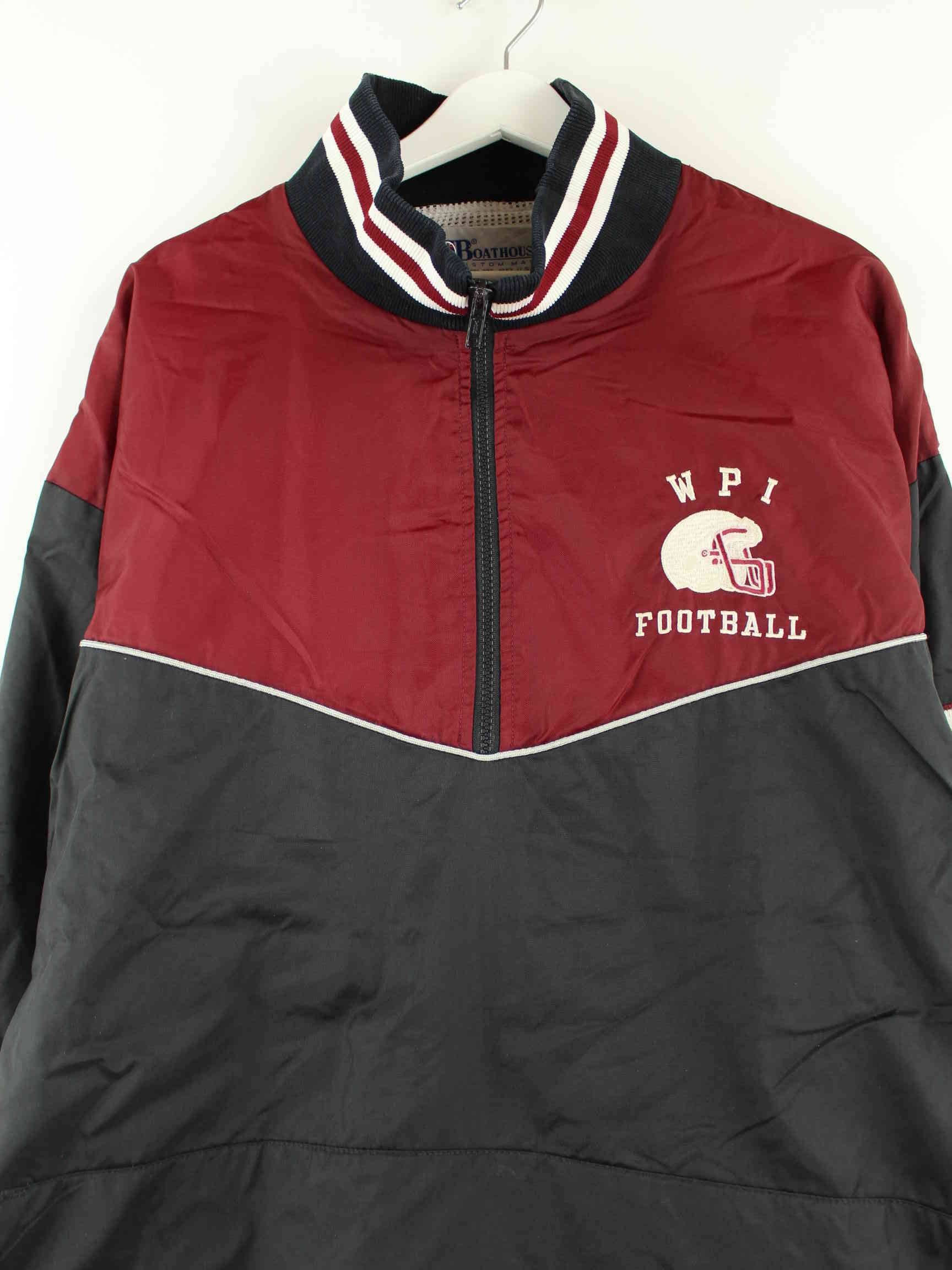 Vintage 90s Embroidered Football Coach Jacke Rot XL (detail image 1)
