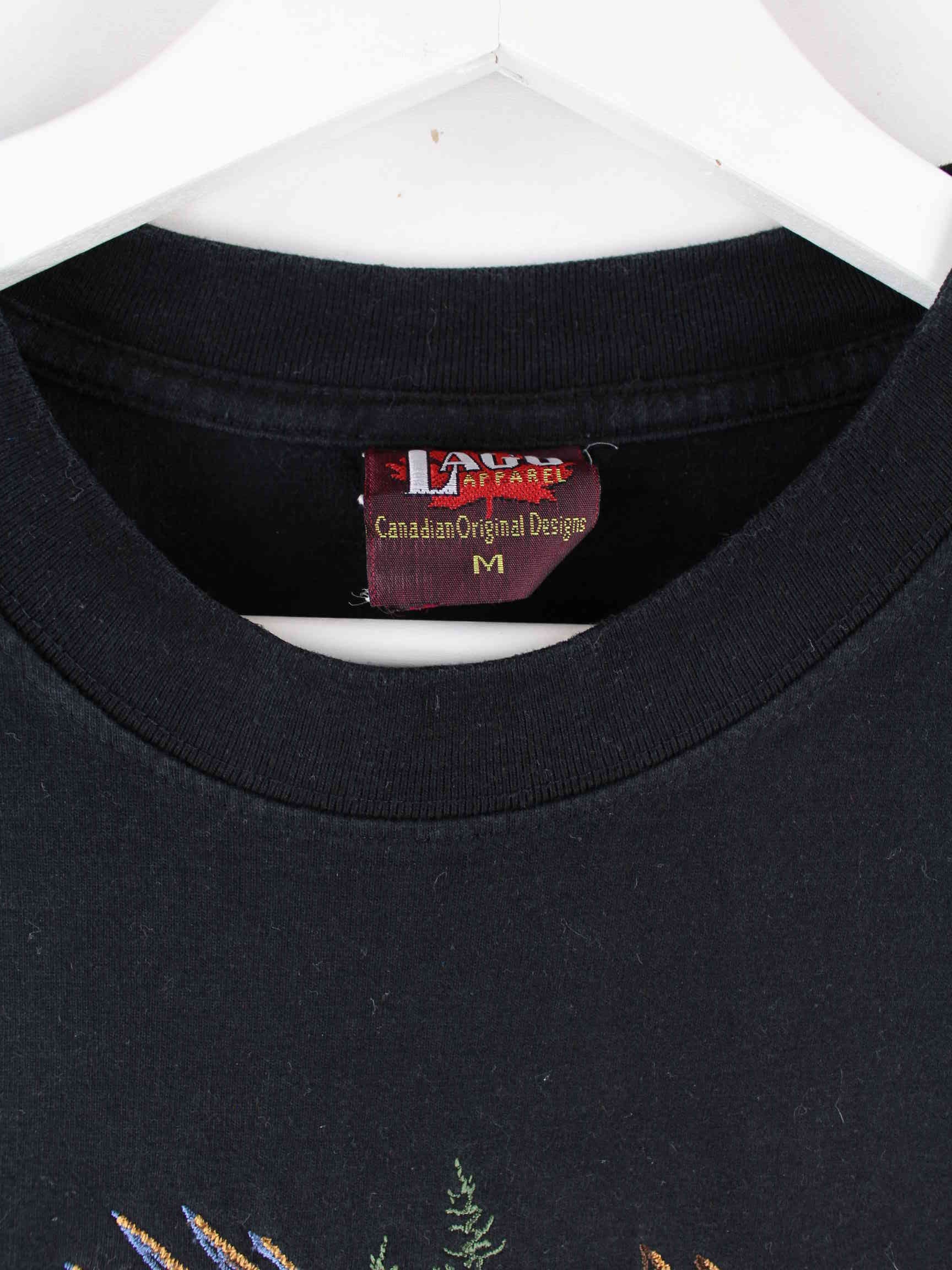 Vintage 00s Canada Eagle Embroidered T-Shirt Schwarz M (detail image 2)