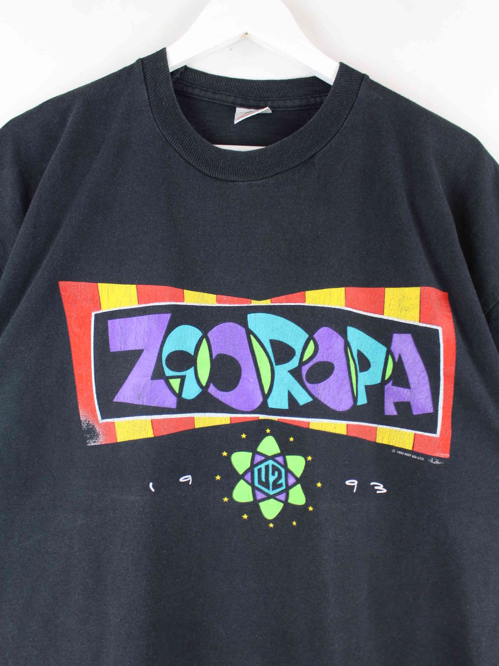 Fruit of the Loom 1993 Vintage U2 Zooropa Print Single Stitch T-Shirt Schwarz XL (detail image 1)