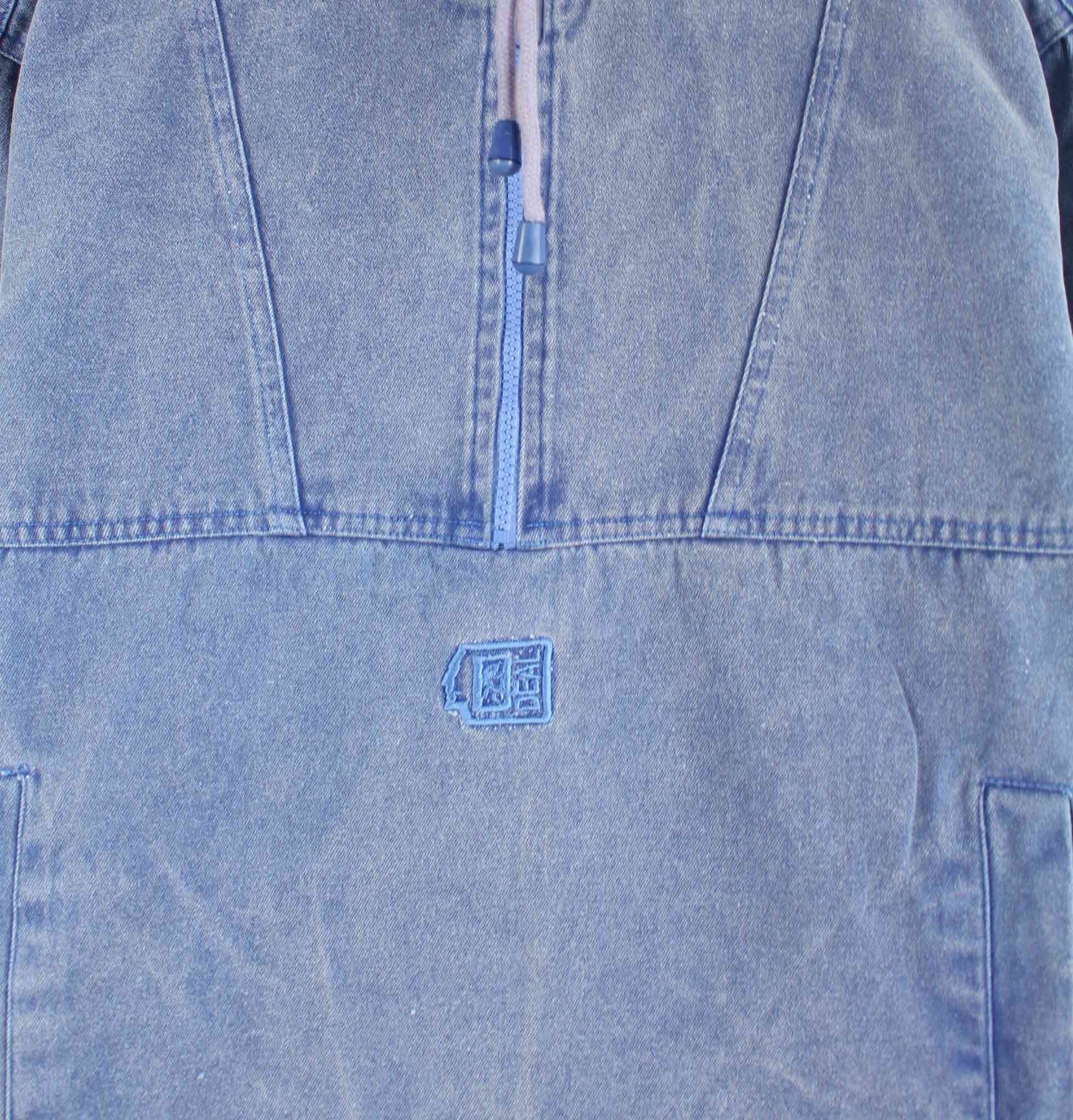 Vintage 90s Half Zip Jacke Blau M (detail image 1)