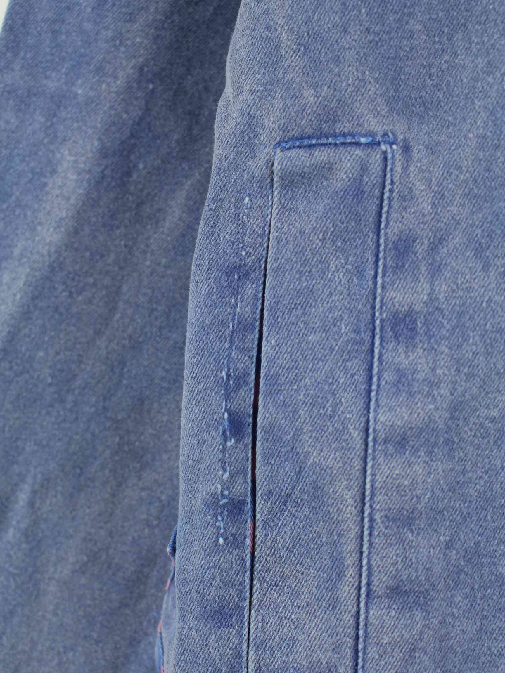 Vintage 90s Half Zip Jacke Blau M (detail image 3)