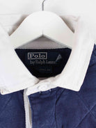 Ralph Lauren 90s Vintage Custom Fit Langarm Polo Blau S (detail image 2)