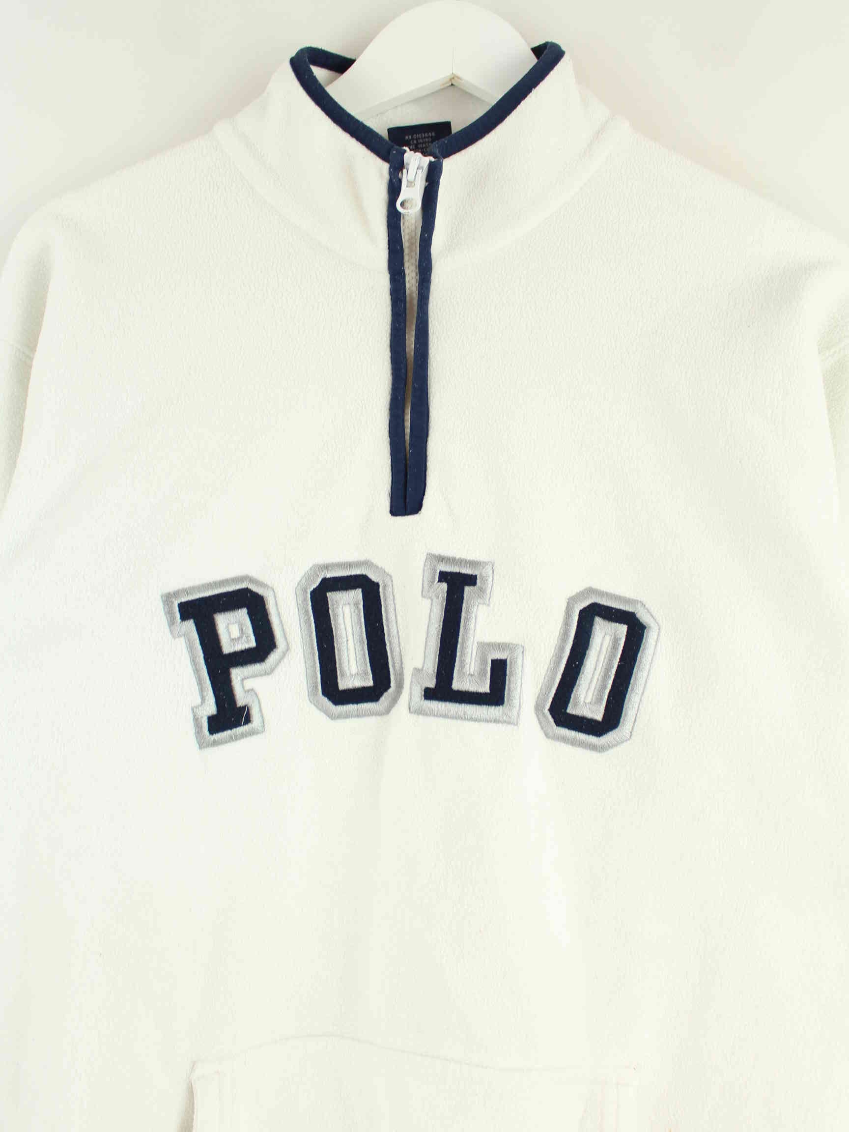 Ralph Lauren Polo y2k Half Zip Fleece Sweater Weiß S (detail image 1)