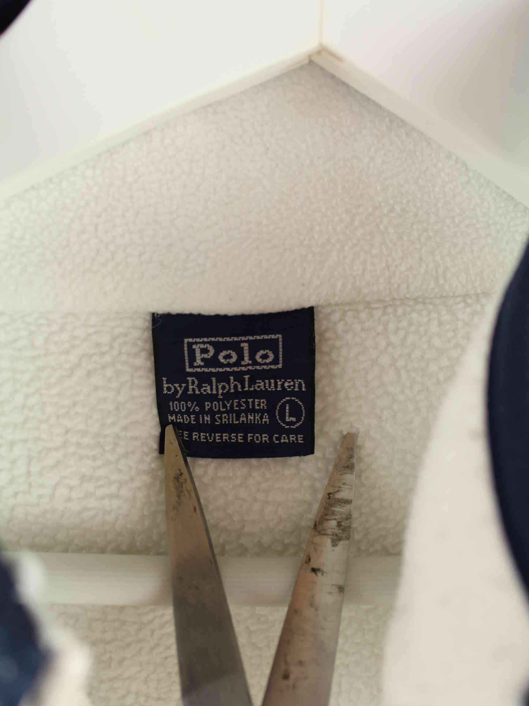 Ralph Lauren Polo y2k Half Zip Fleece Sweater Weiß S (detail image 2)