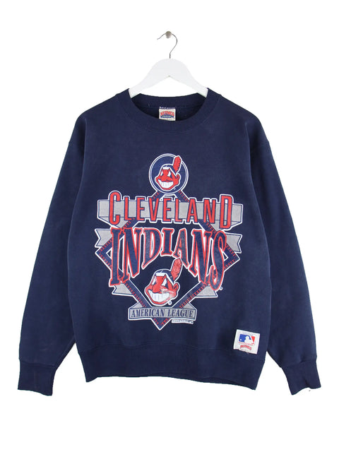 Nutmeg 1990 Vintage Cleveland Indians Print Sweater Blau M