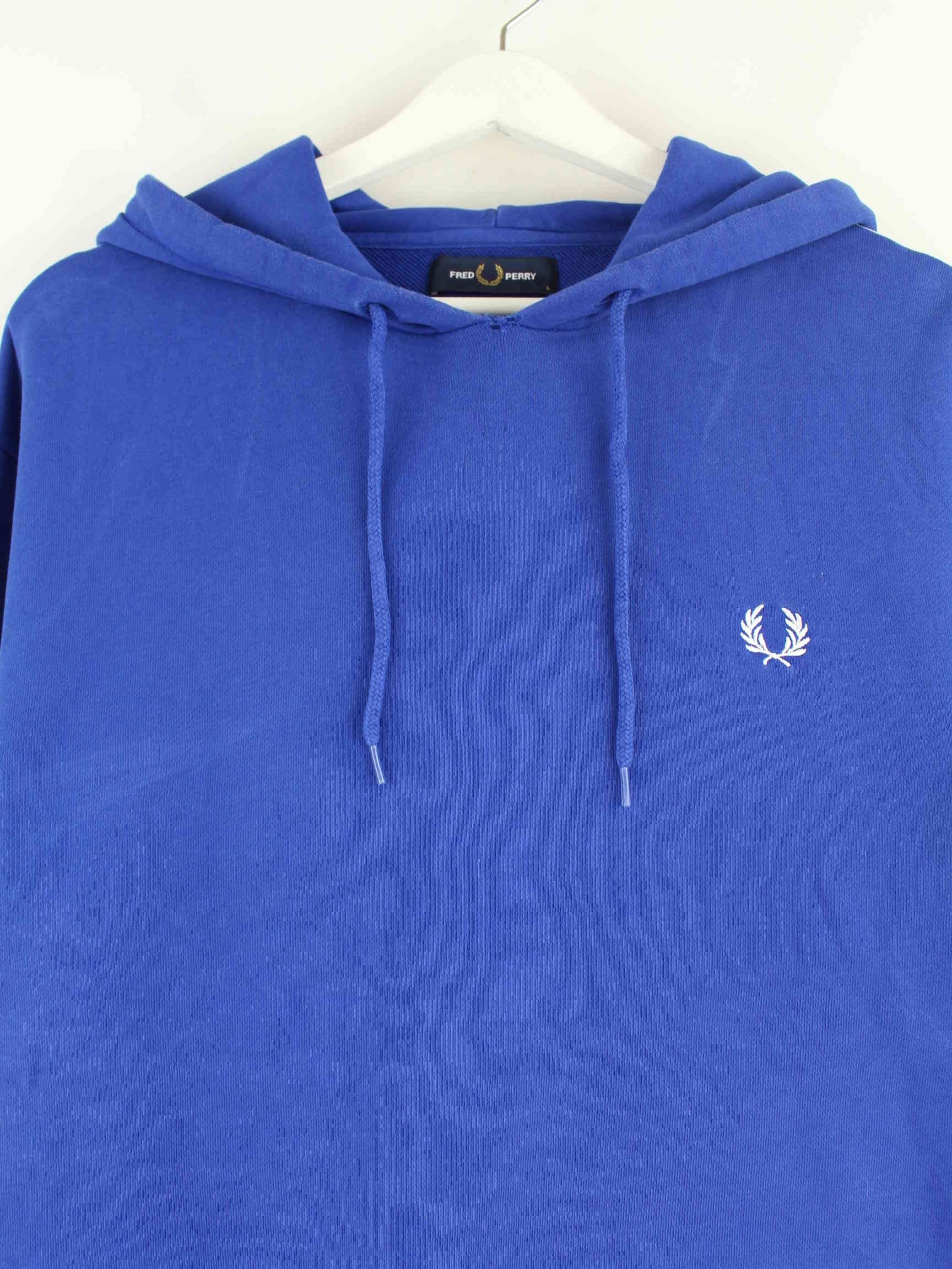 Fred Perry Tape Hoodie Blue L