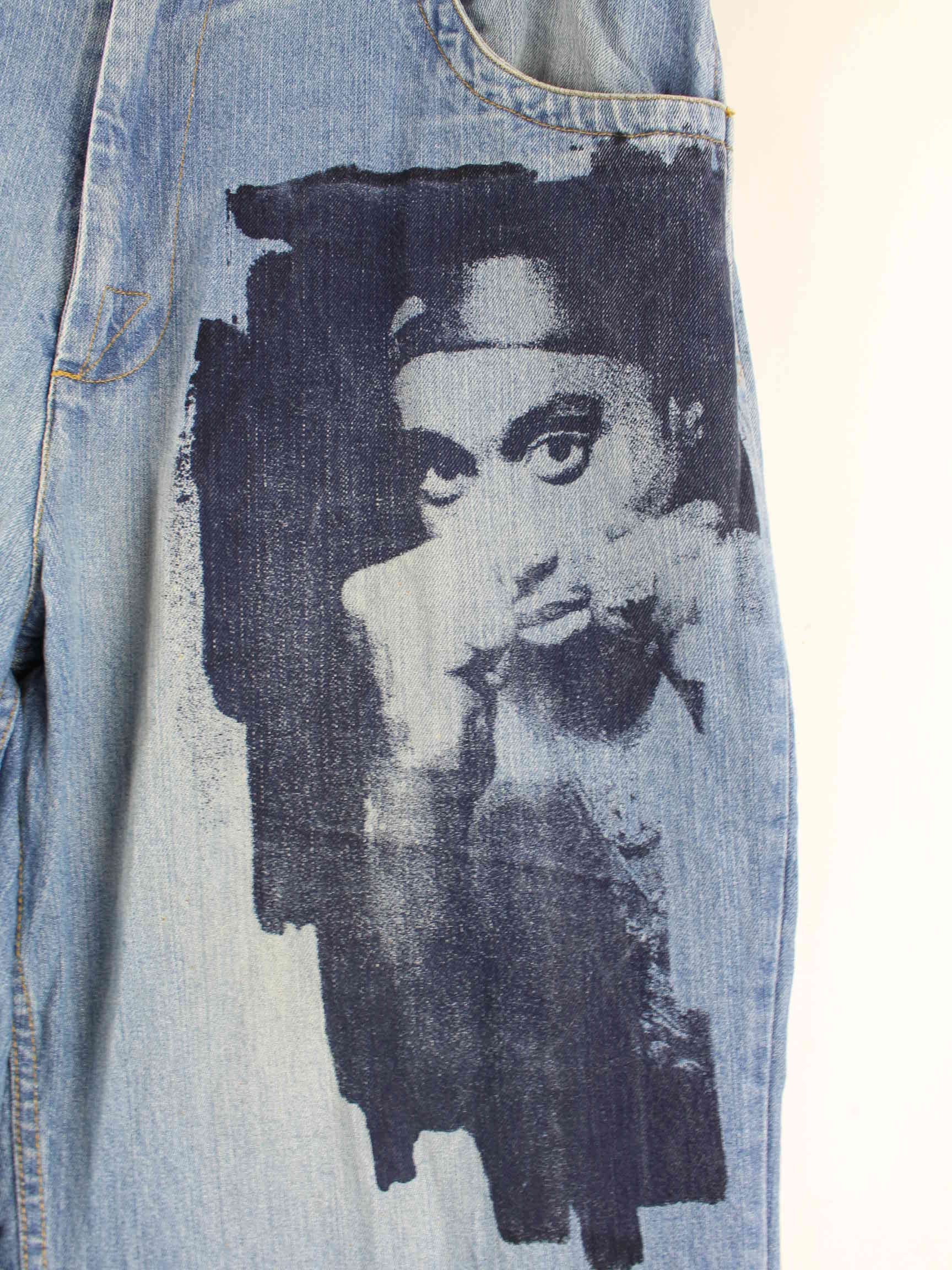 Makaveli y2k 2Pac Print Jeans Blau  (detail image 1)