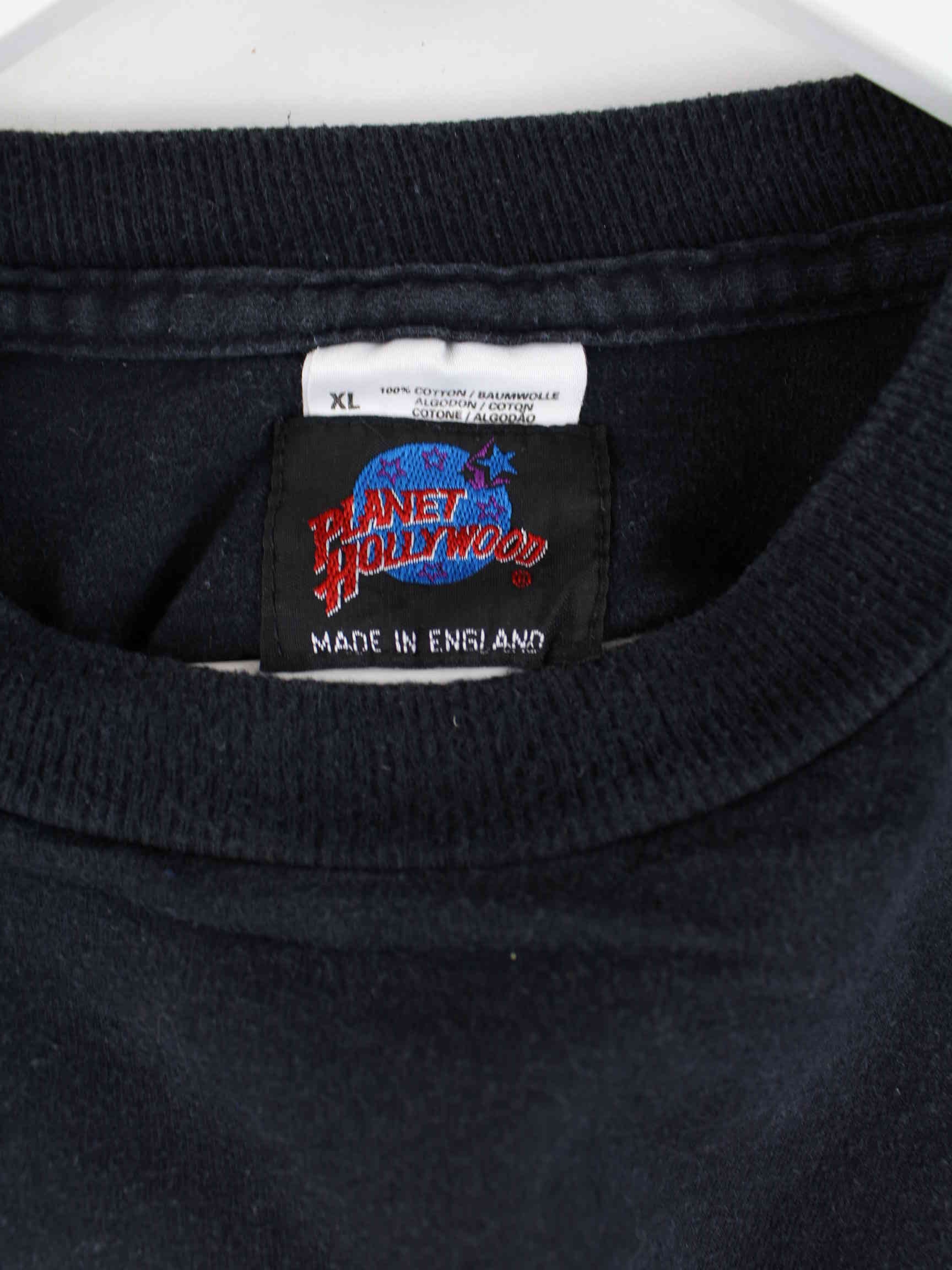 Vintage 00s Planet Hollywood Embroidered T-Shirt Schwarz XL (detail image 2)