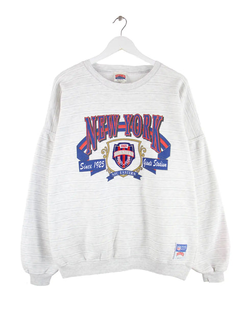 Nutmeg 90s Vintage NFL New York Giants Print Sweater Weiß XL