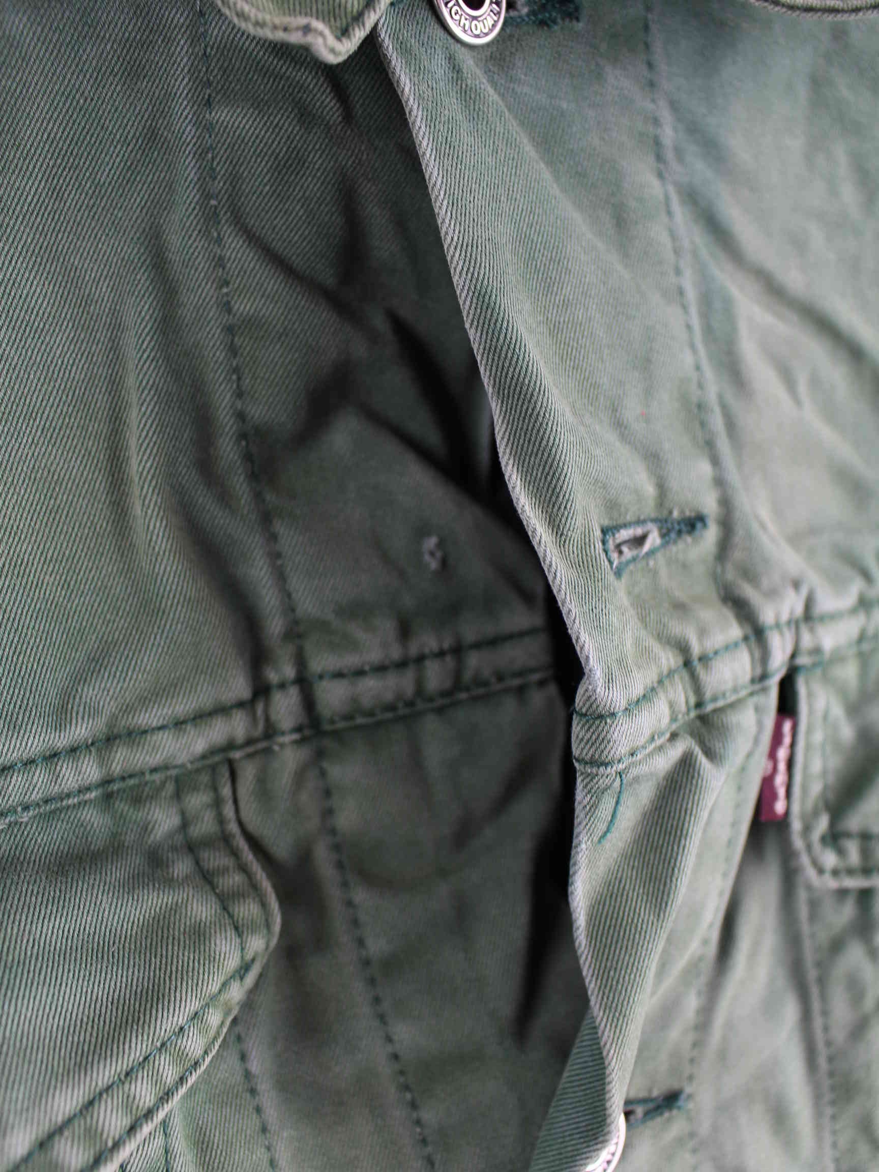 Vintage 90s Denim Jacke Grün L (detail image 2)