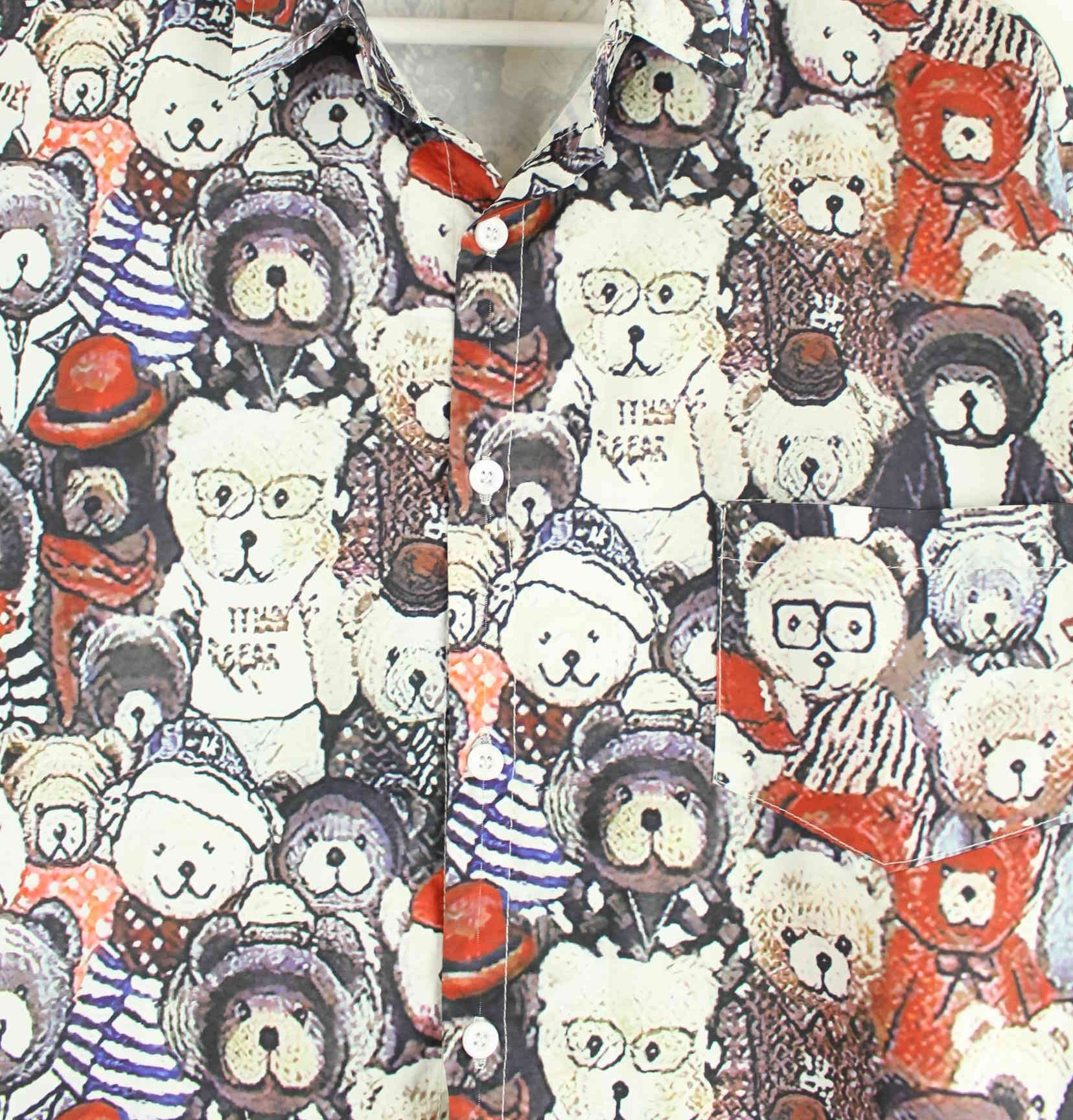 Vintage Crazy Bear Pattern Hemd Mehrfarbig XL (detail image 1)