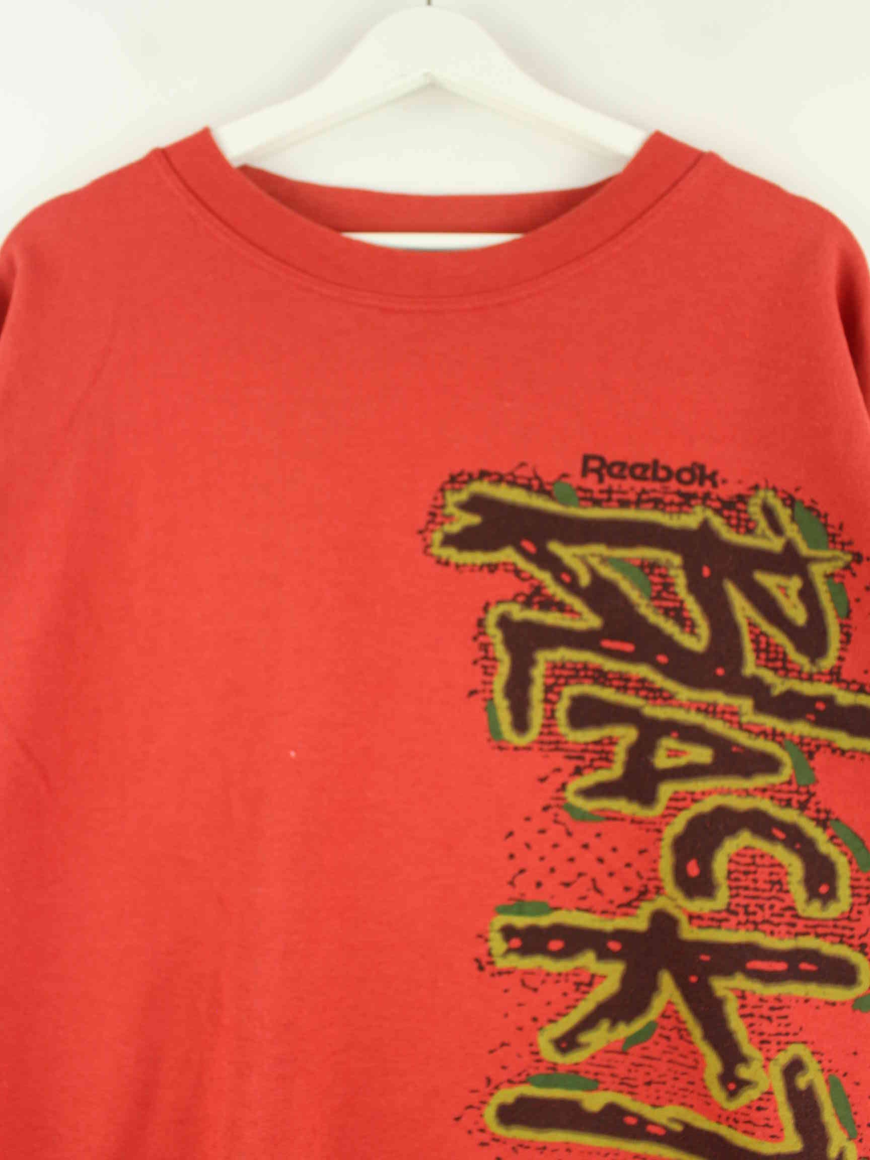 Reebok 90s Vintage Blacktop Print Heavy T-Shirt Rot 3XL (detail image 1)