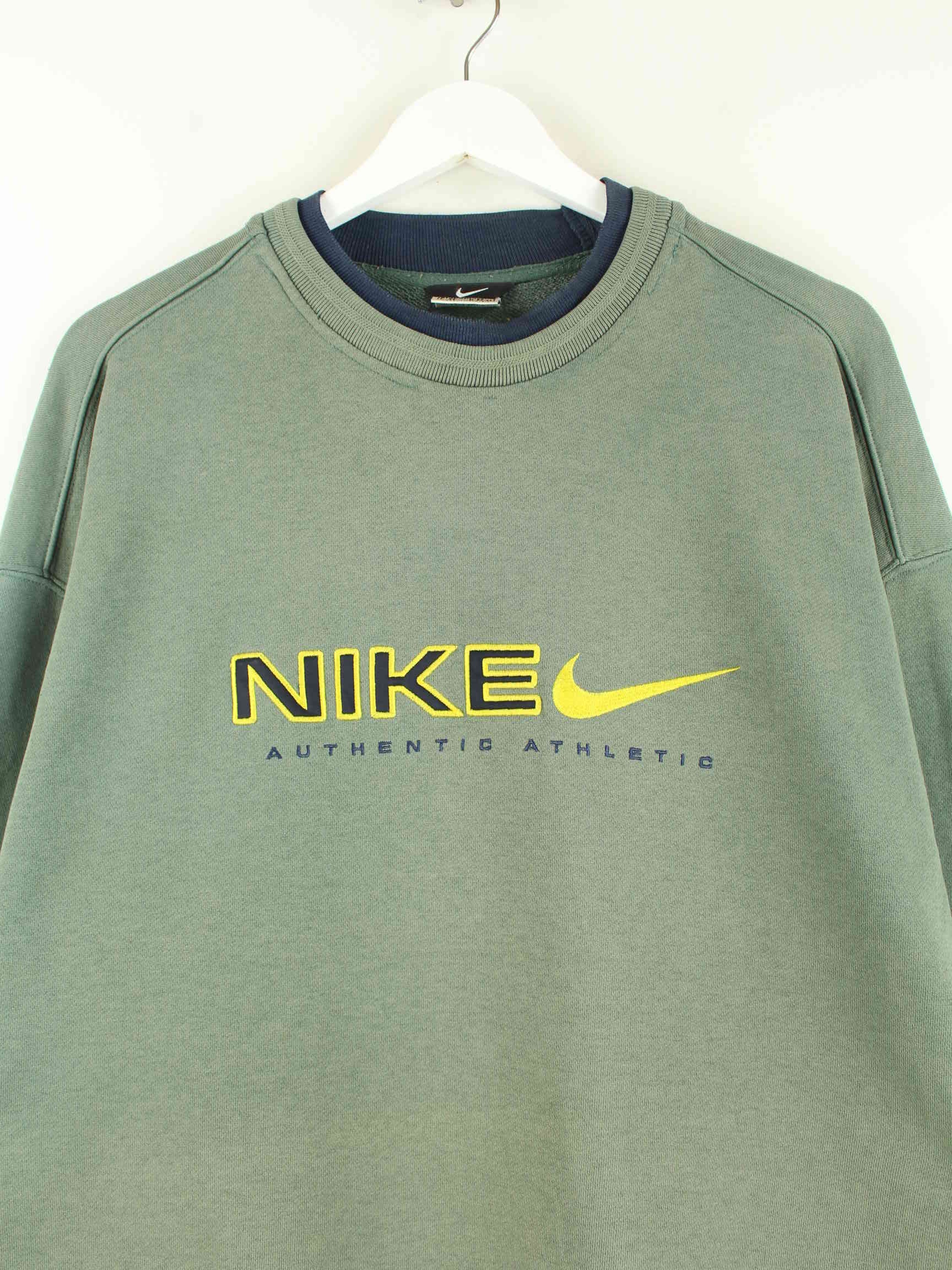 Nike 90s Vintage Embroidered Sweater Grün XL (detail image 1)