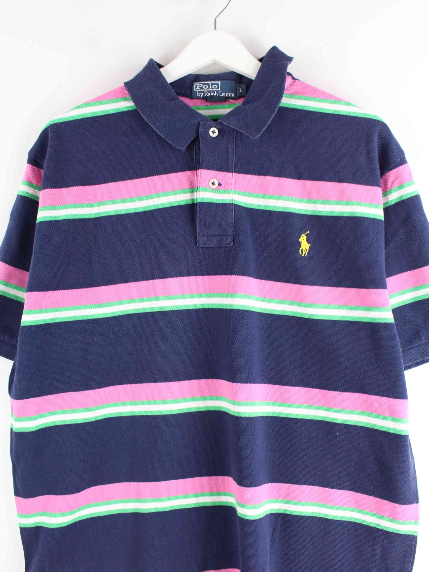 Ralph Lauren y2k Gestreiftes Polo Blau L (detail image 1)