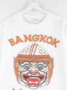 Vintage Damen Bangkok Print T-Shirt Weiß L (detail image 1)