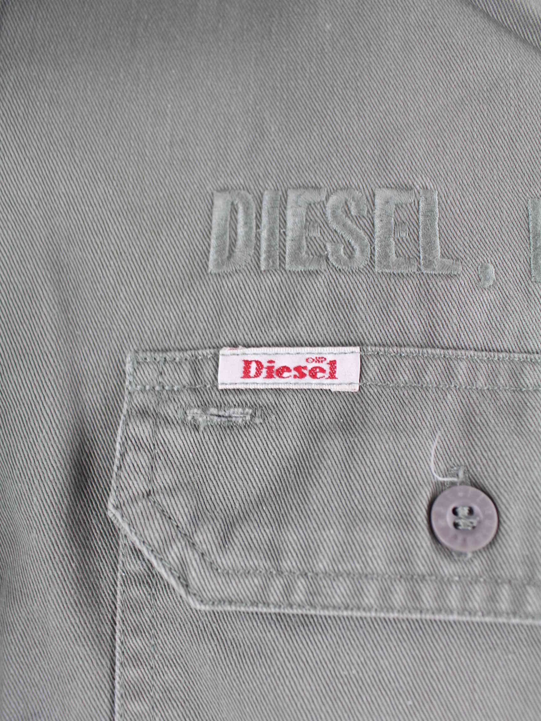 Diesel 80s Vintage Embroidered Heavy Hemd Grau S (detail image 3)